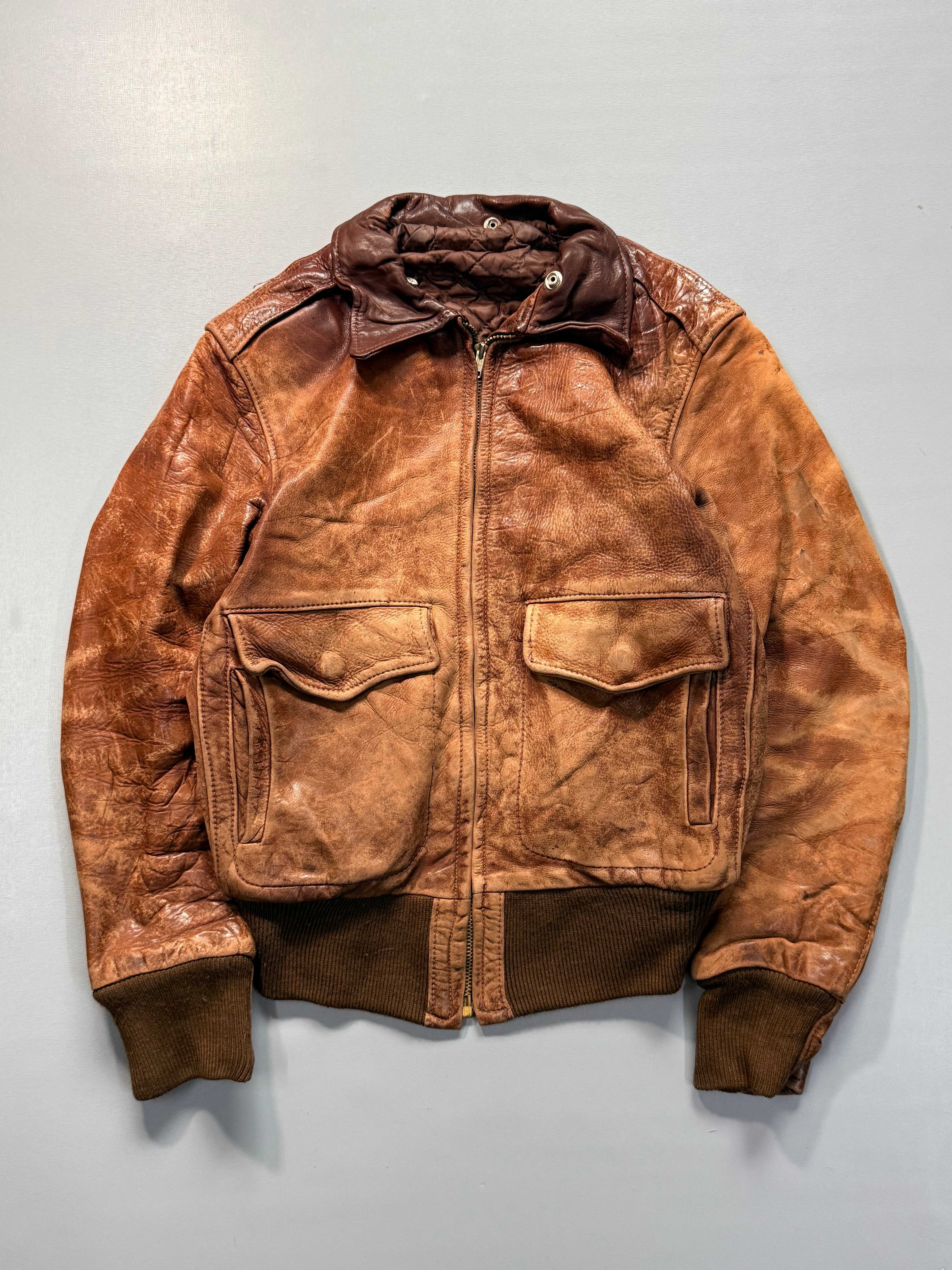 Bomber leather jacket(XS/S)