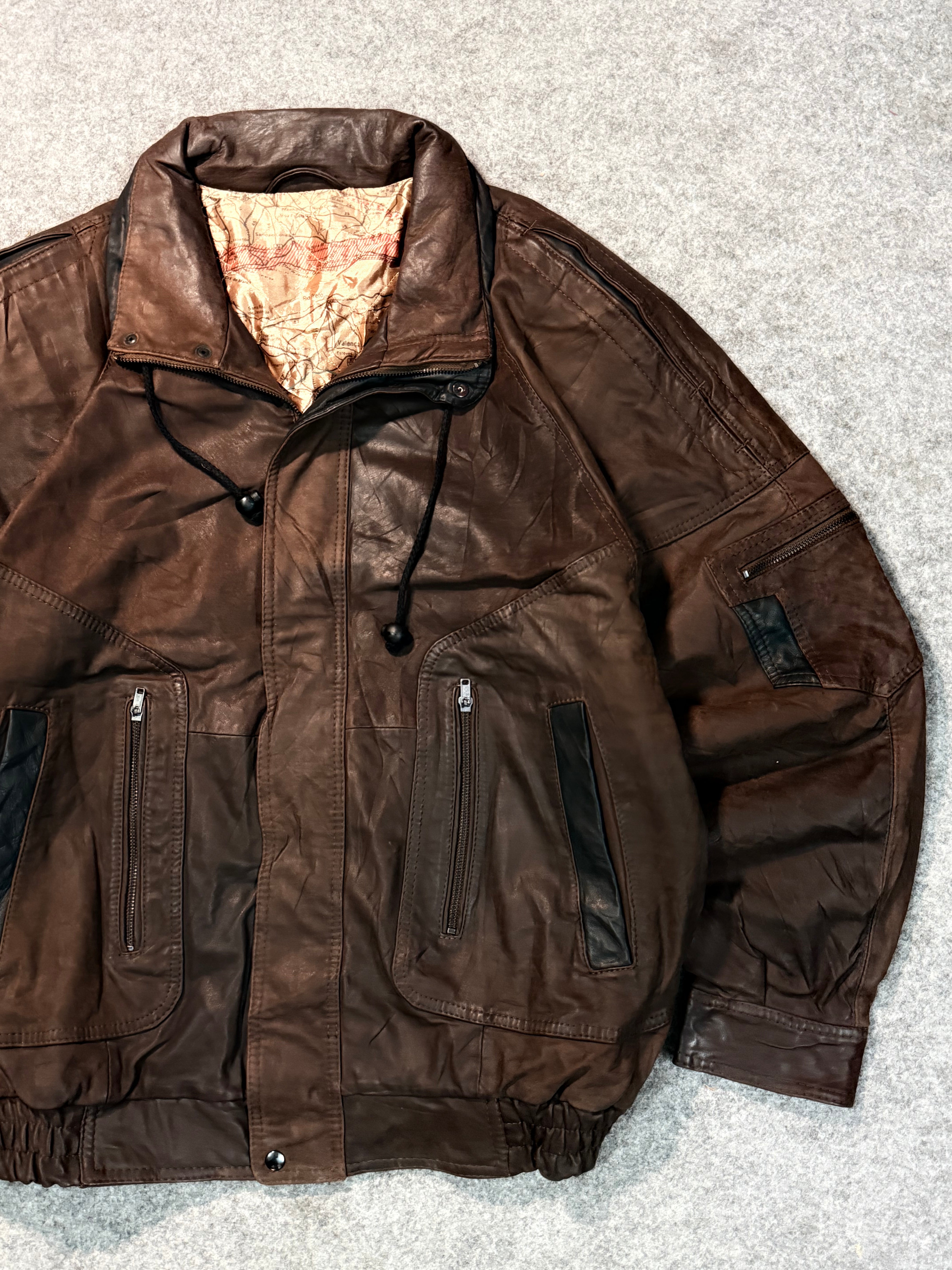 Bomber leather jacket(XL+)