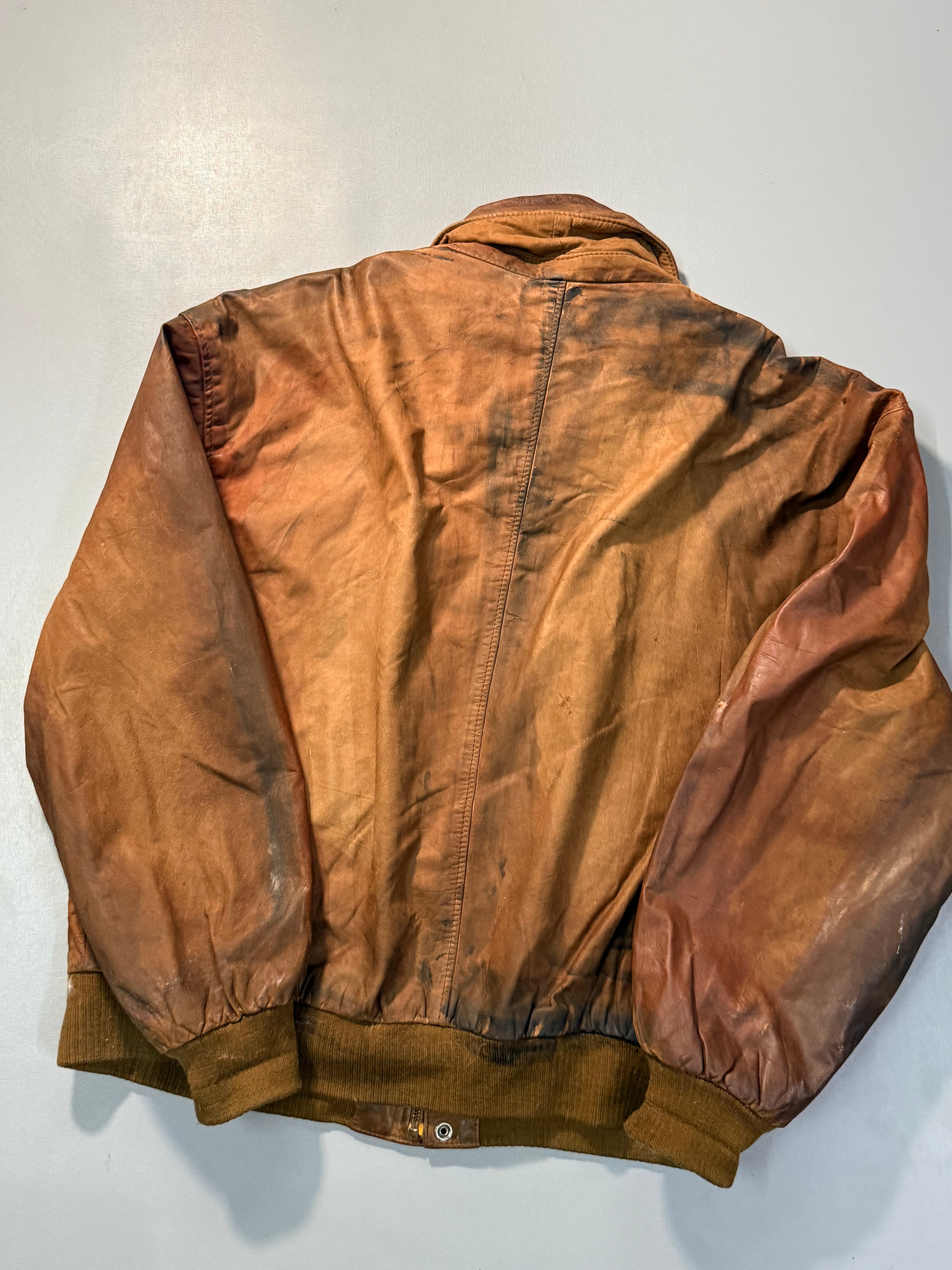 Bomber leather jacket(M/L)