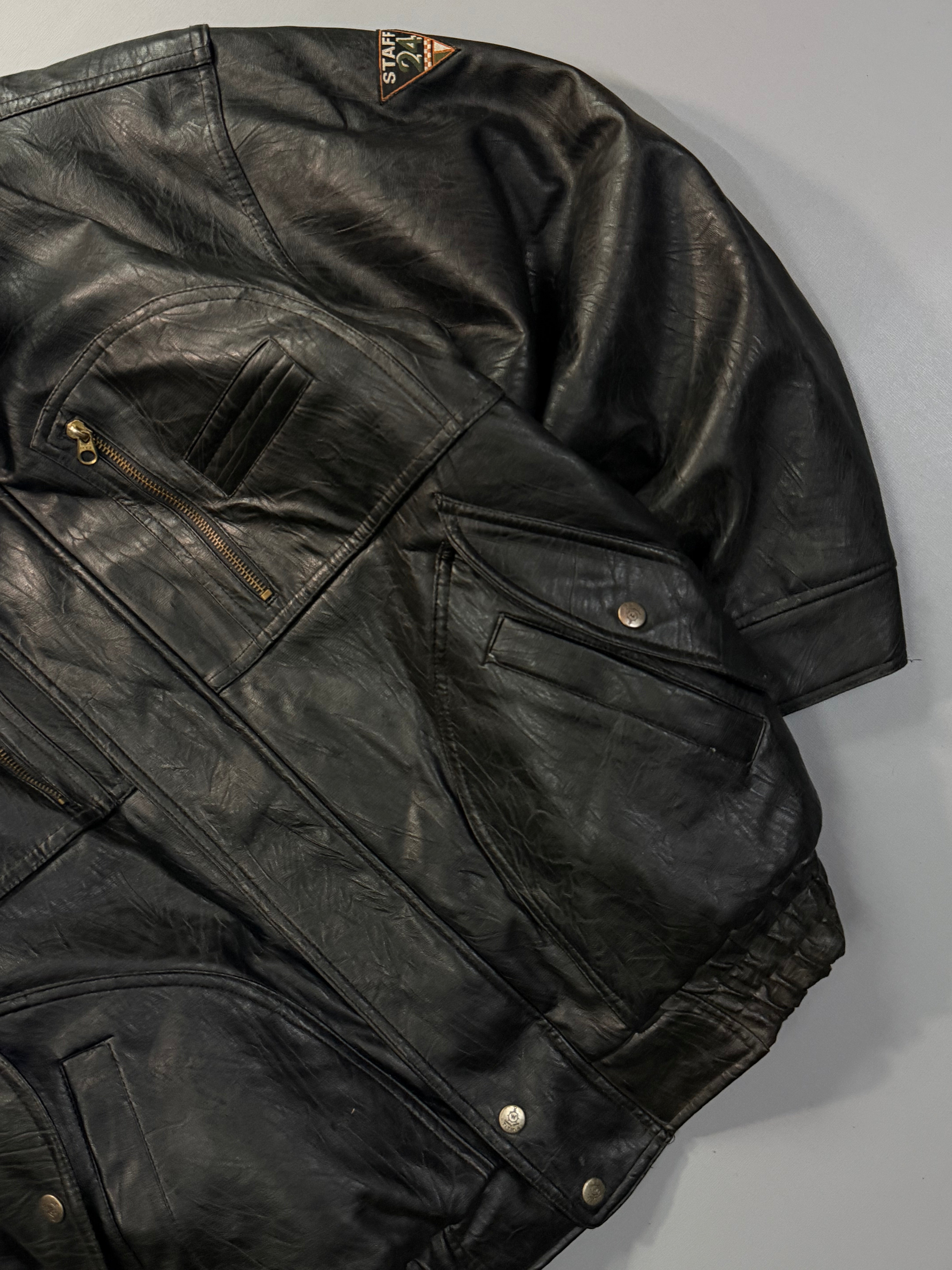 Bomber leather jacket(M/L)