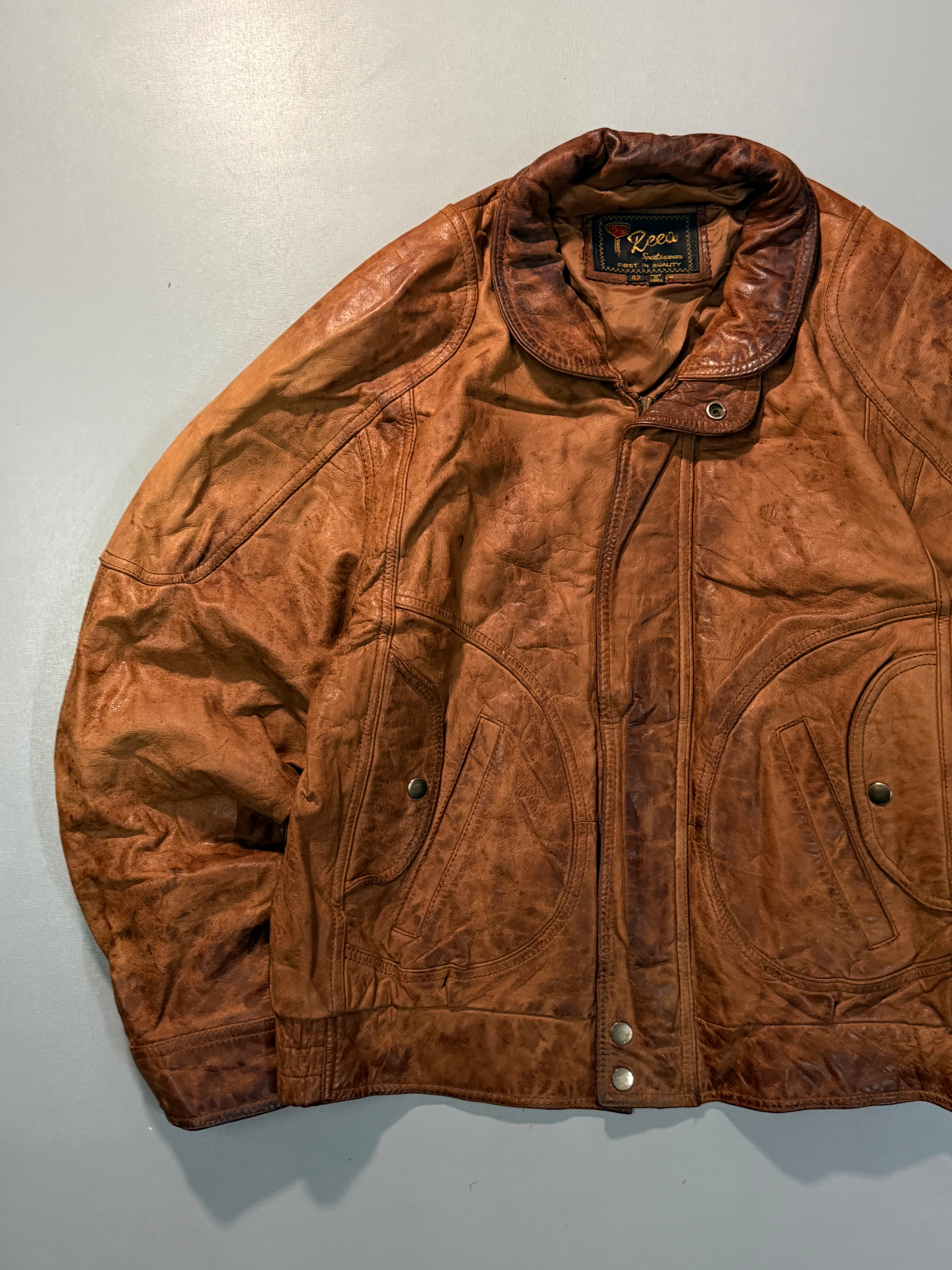 Bomber leather jacket(S/M)