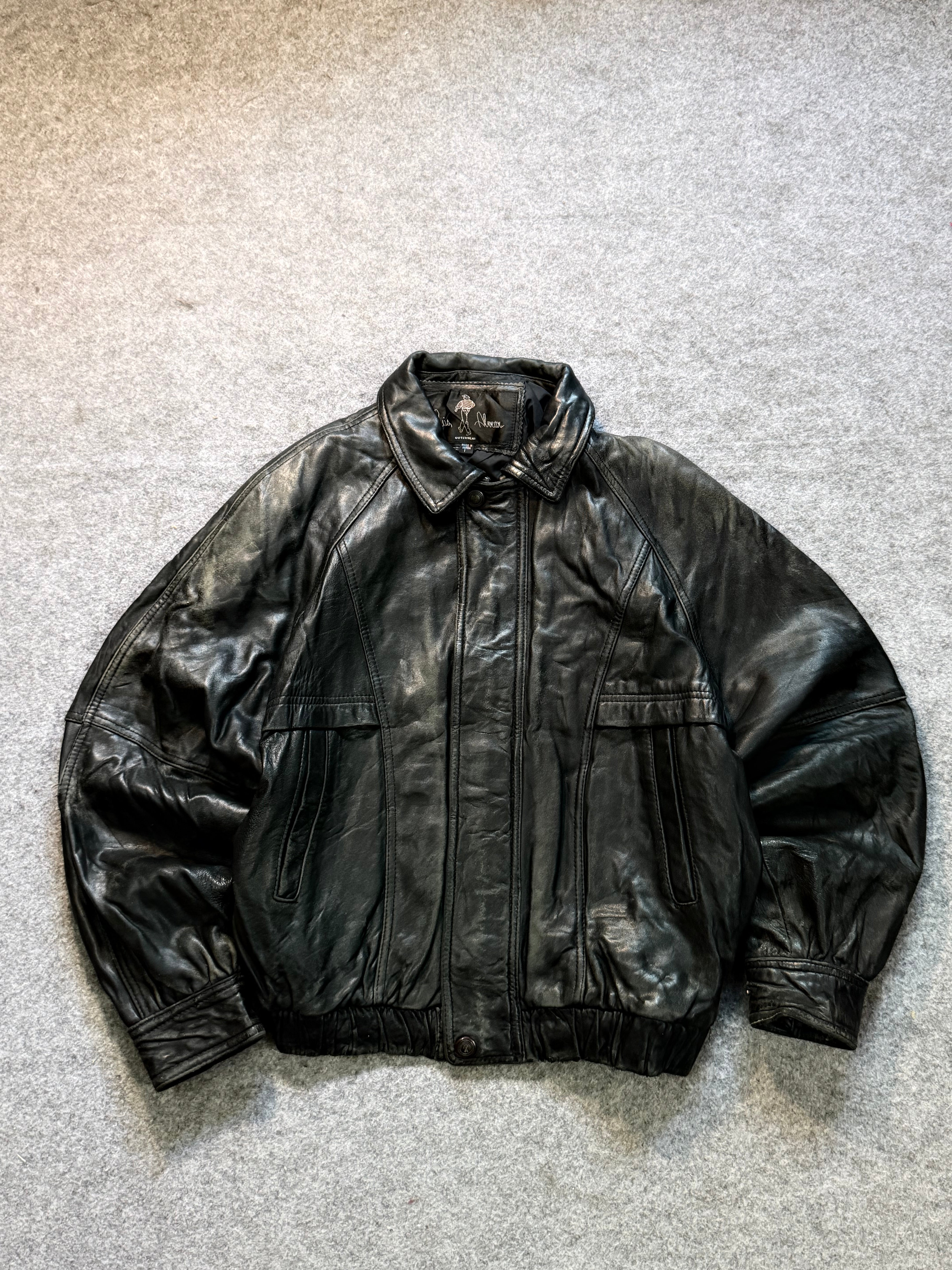 Bomber leather jacket(M/L)