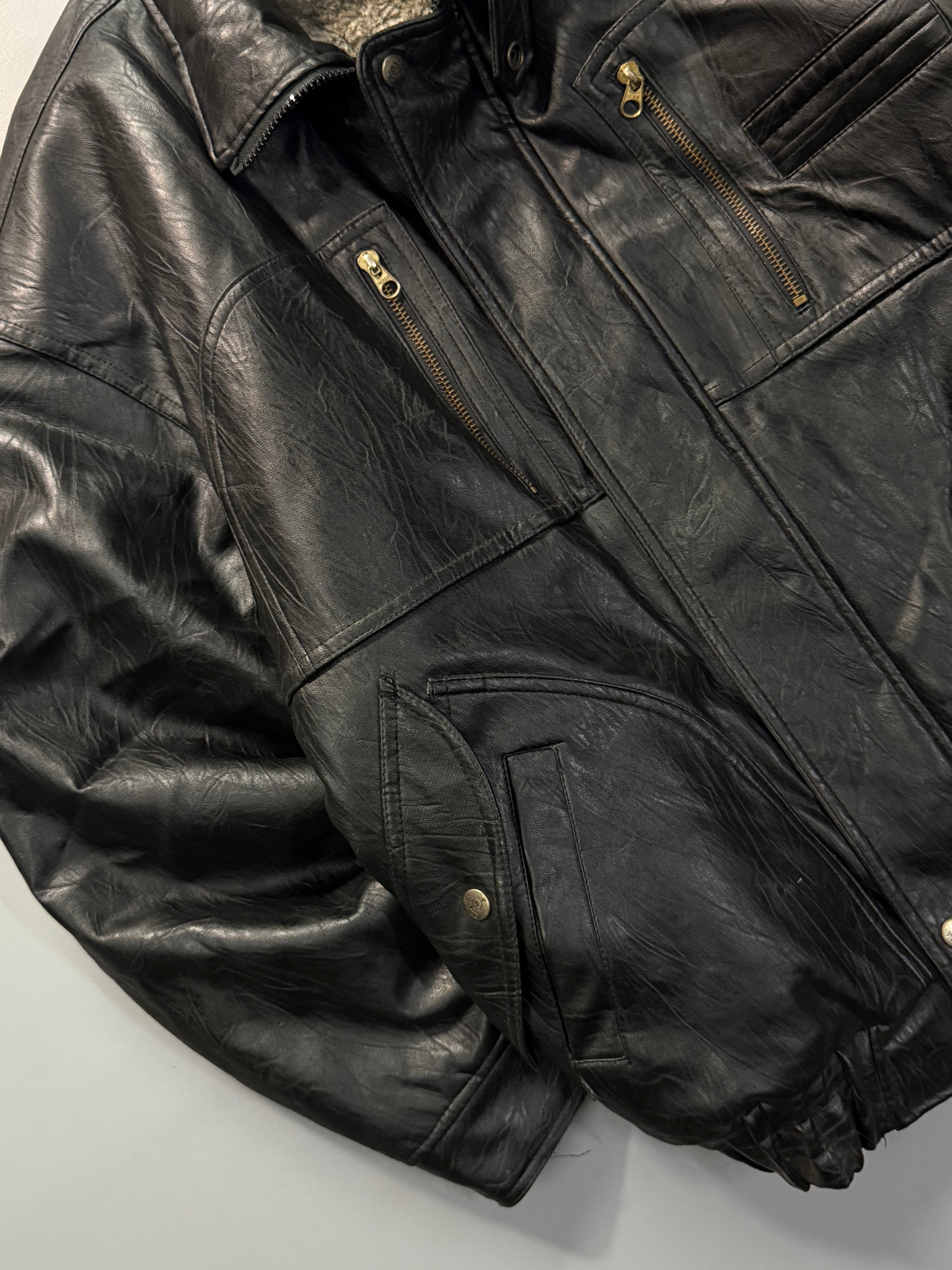 Bomber leather jacket(M/L)