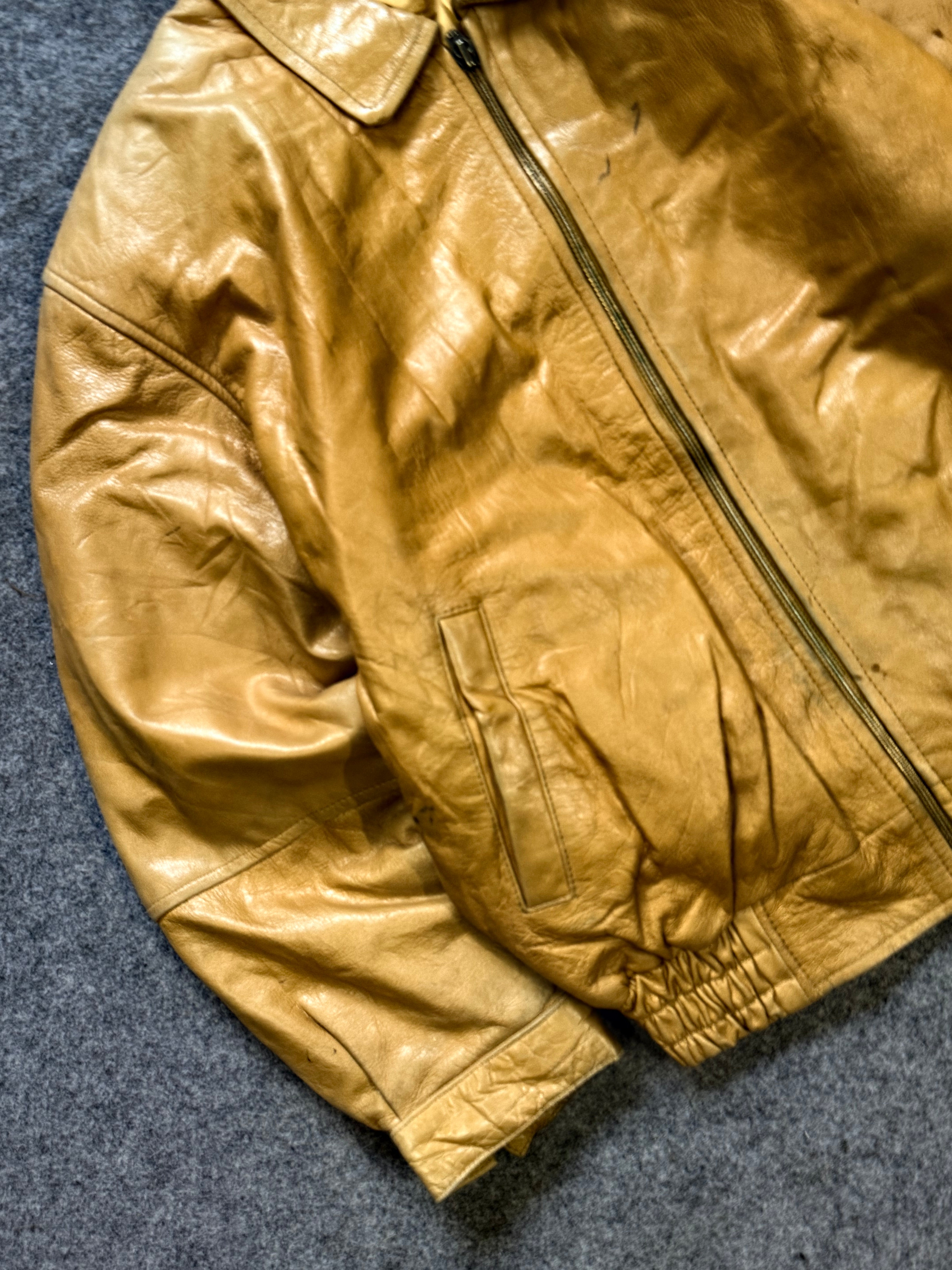 Bomber leather jacket(xs)