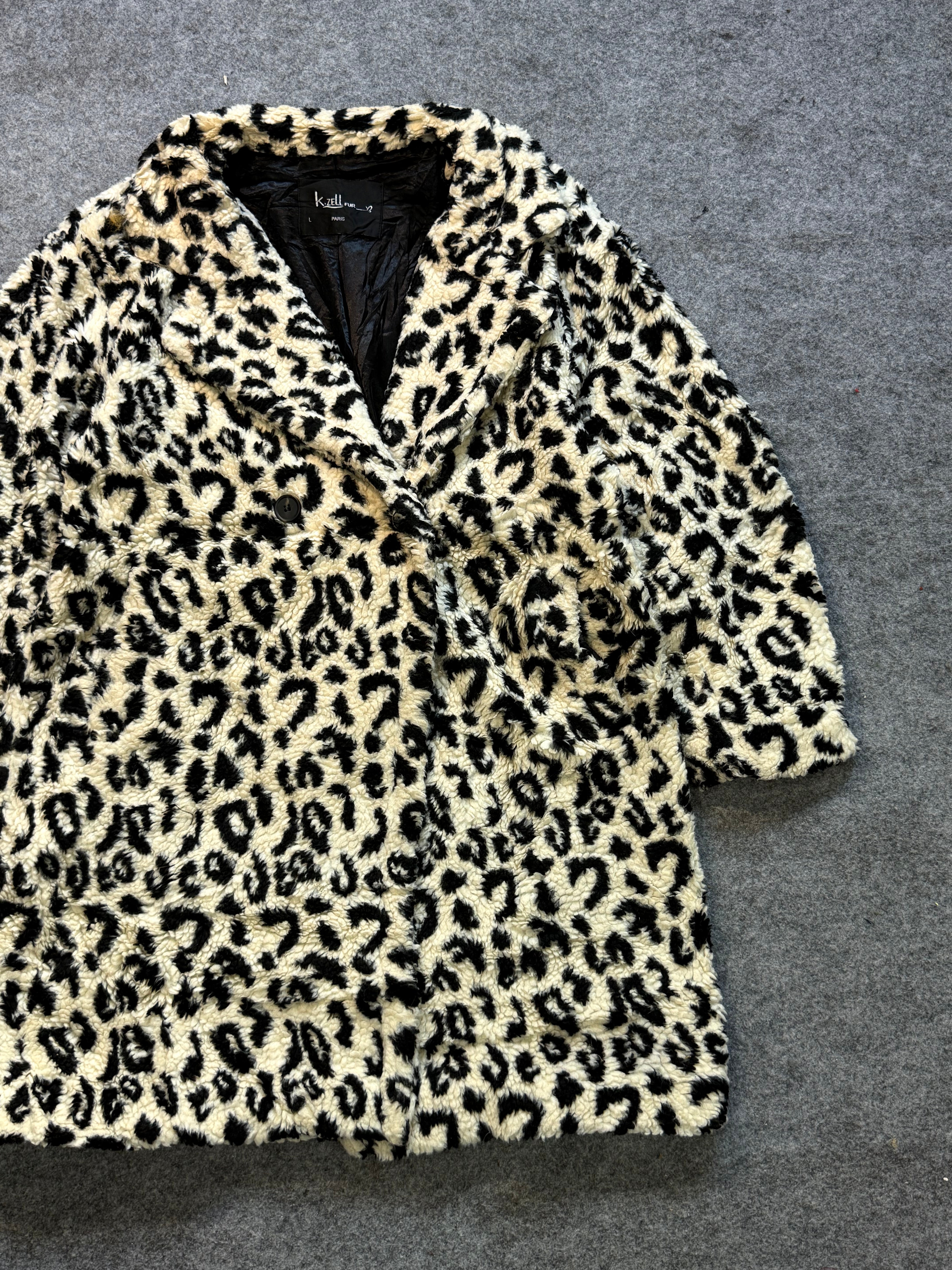 Animal print fur coat(M/L/Xl)
