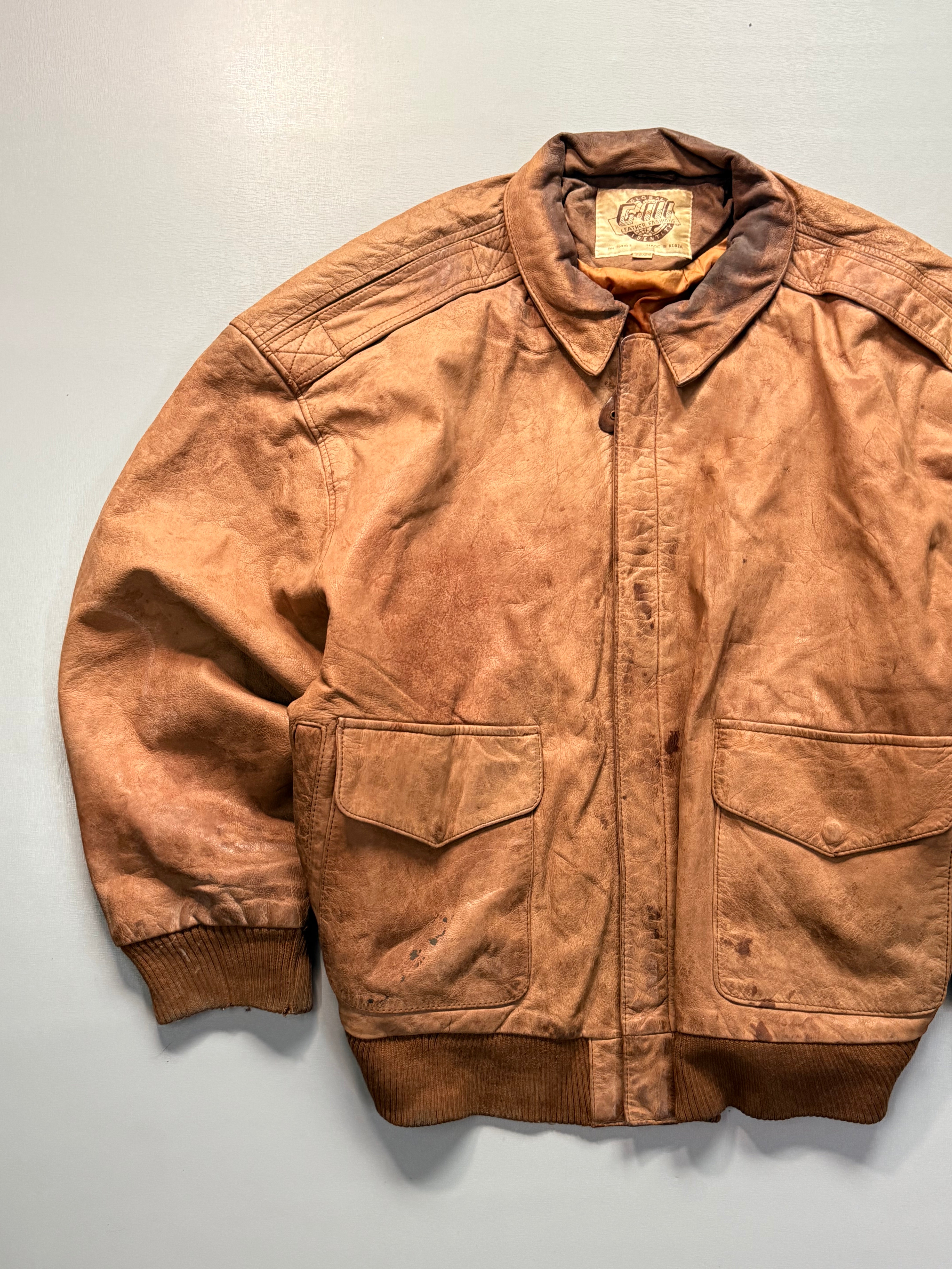 Bomber leather jacket(L/XL)