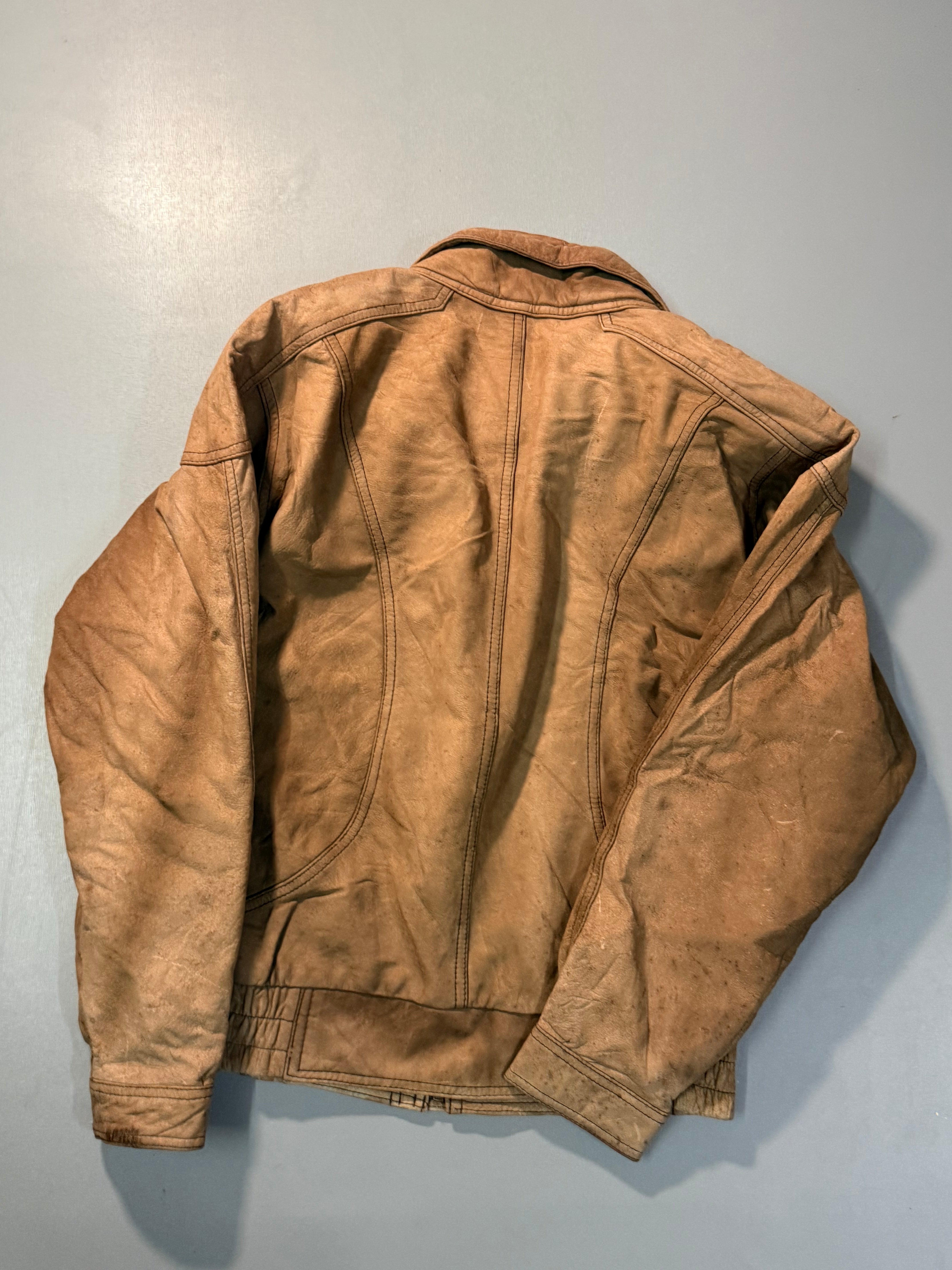 Bomber leather jacket(XS/S)