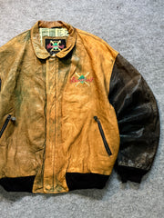 Bomber leather jacket(L/Xl)