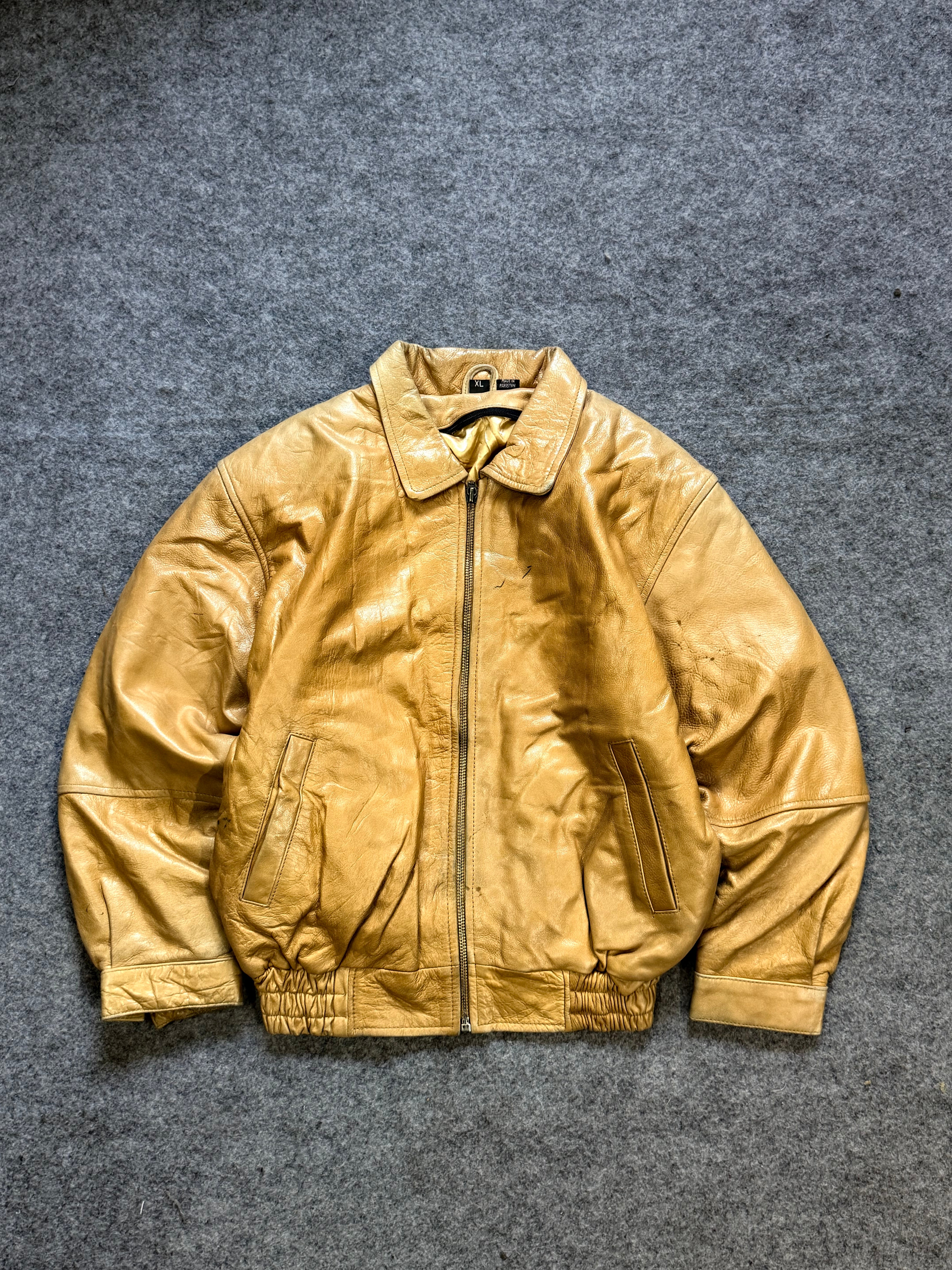 Bomber leather jacket(xs)