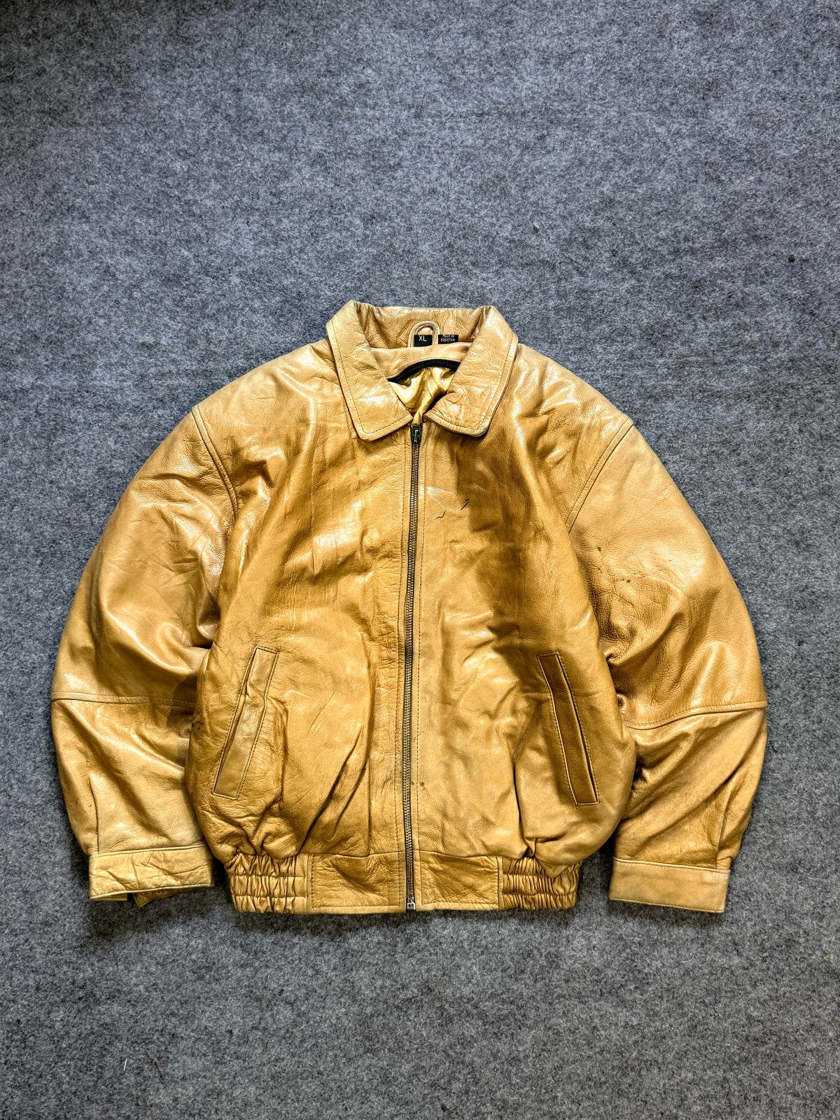 Bomber leather jacket(xs)