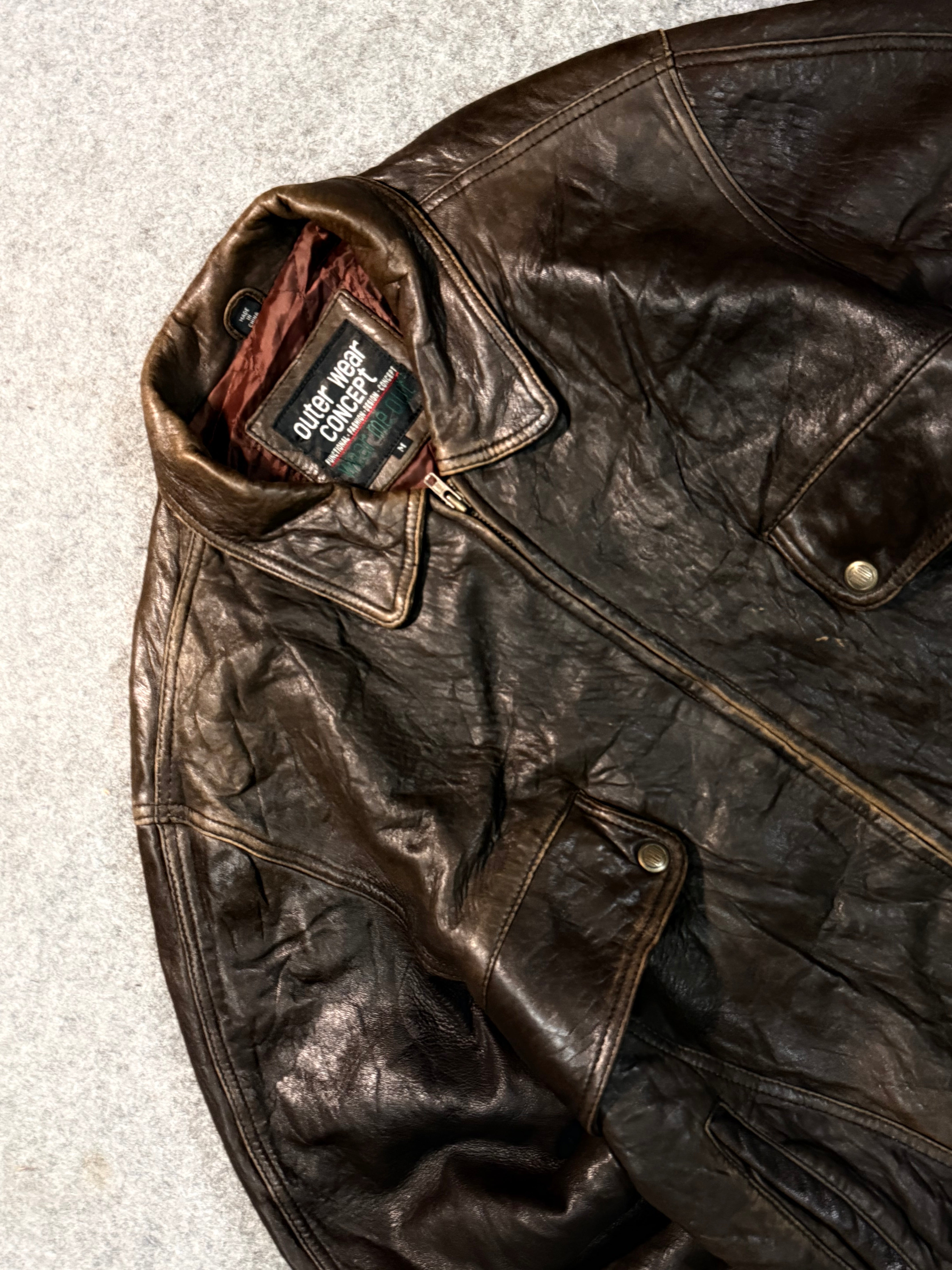 Bomber leather jacket(M/L)