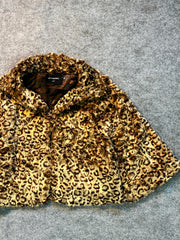 Animal print fur coat(XS/S)