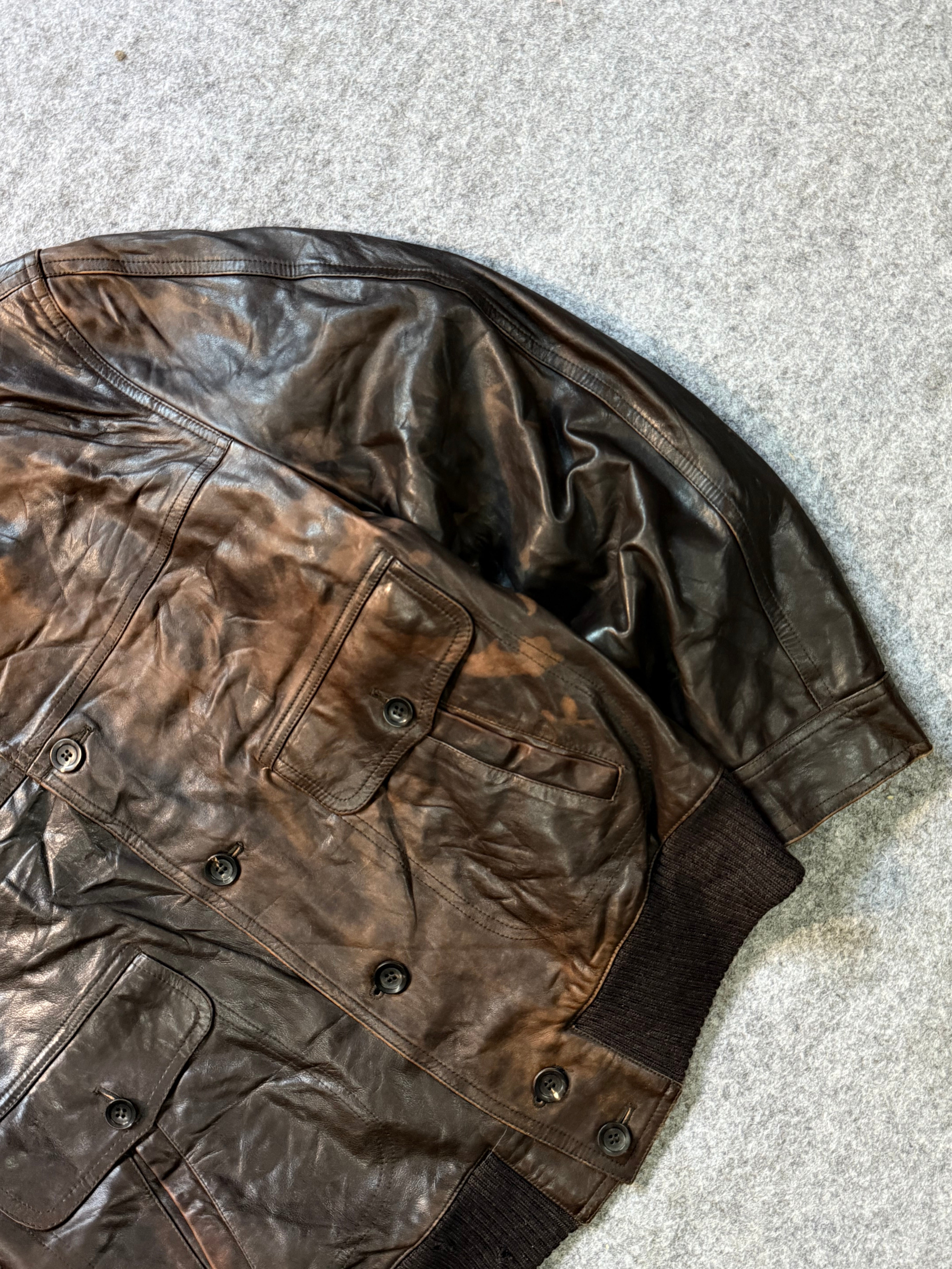 Bomber leather jacket(M/L)
