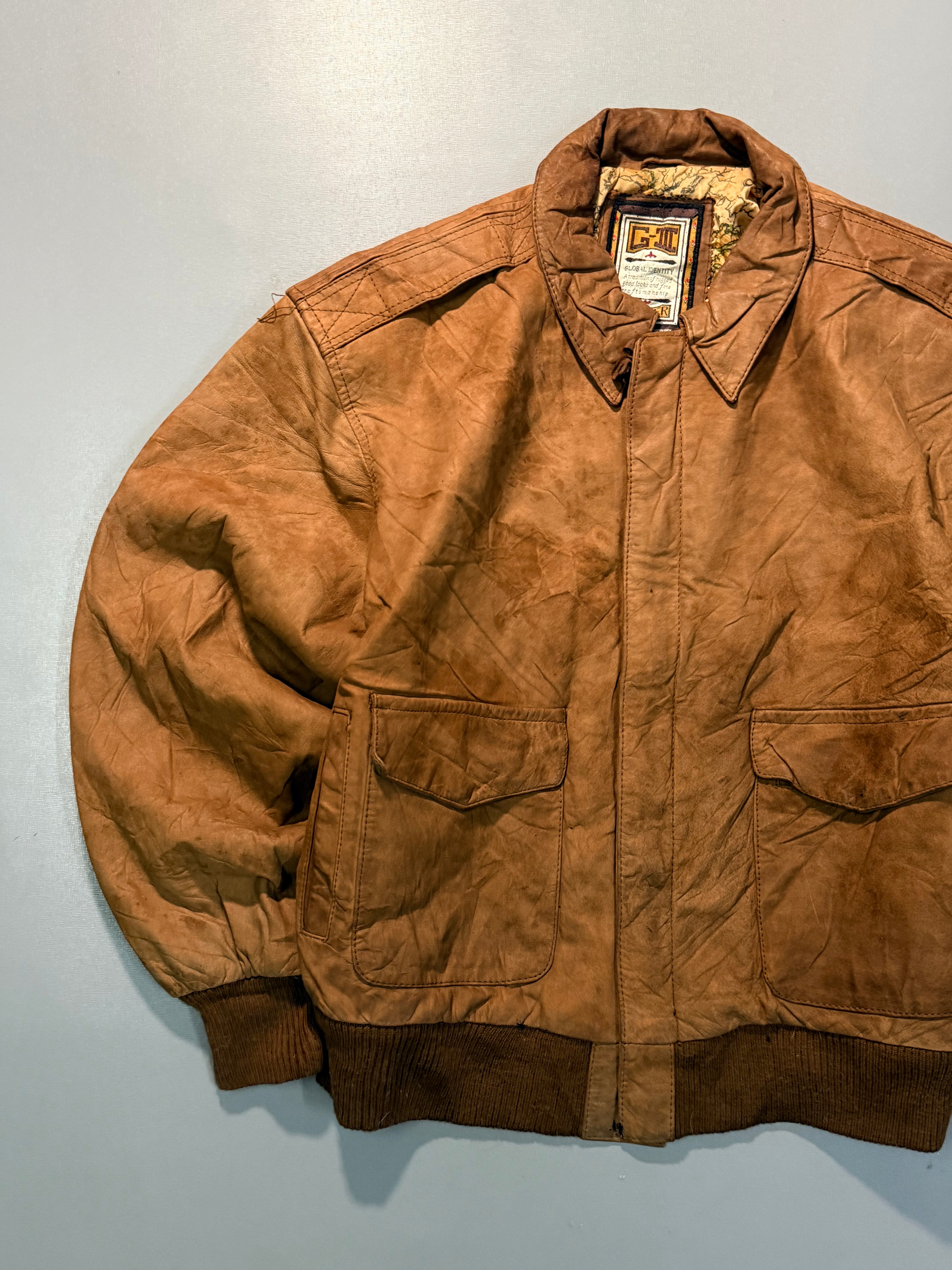 Bomber leather jacket(S/M)