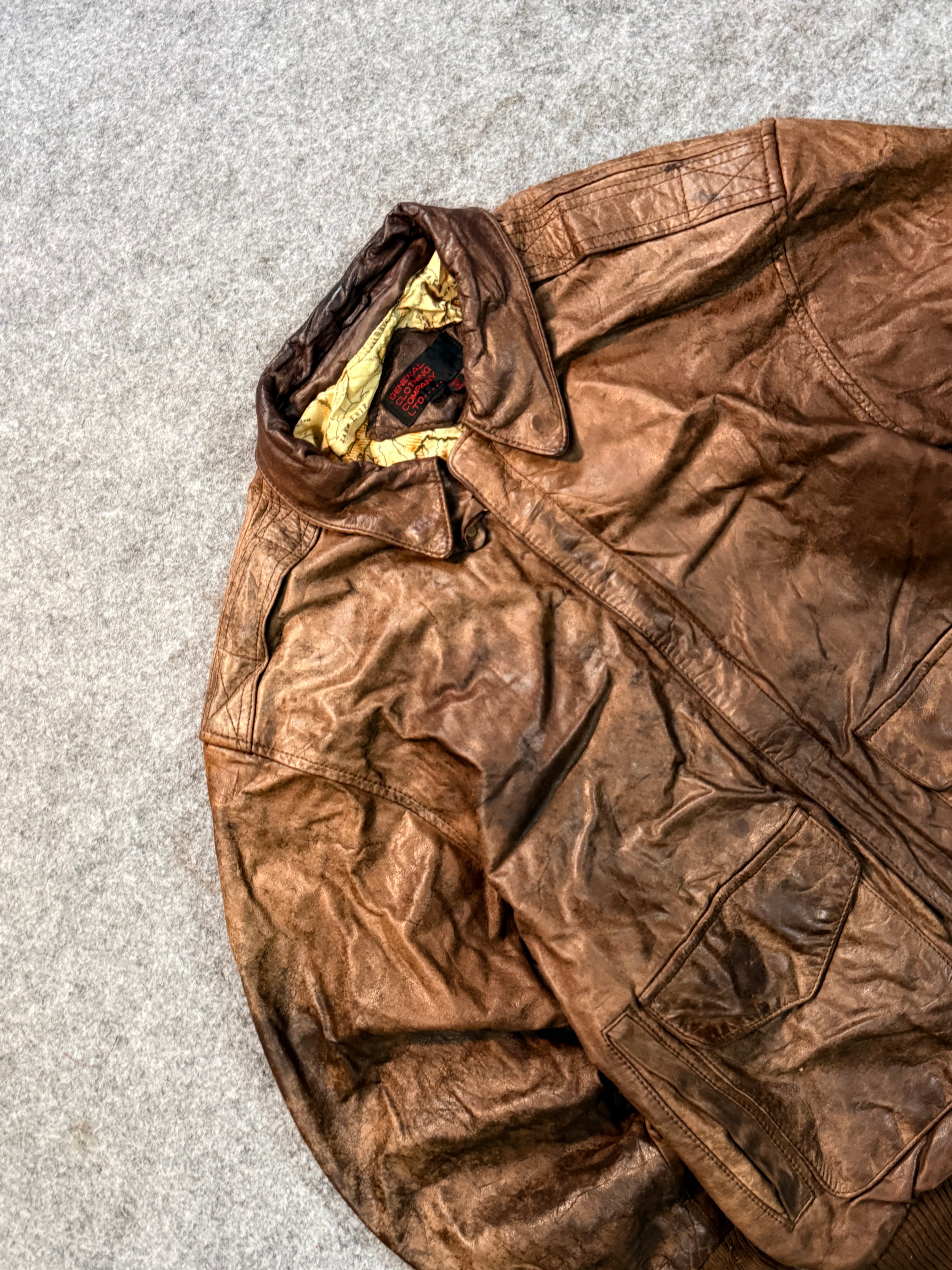 Bomber leather jacket(M/L)