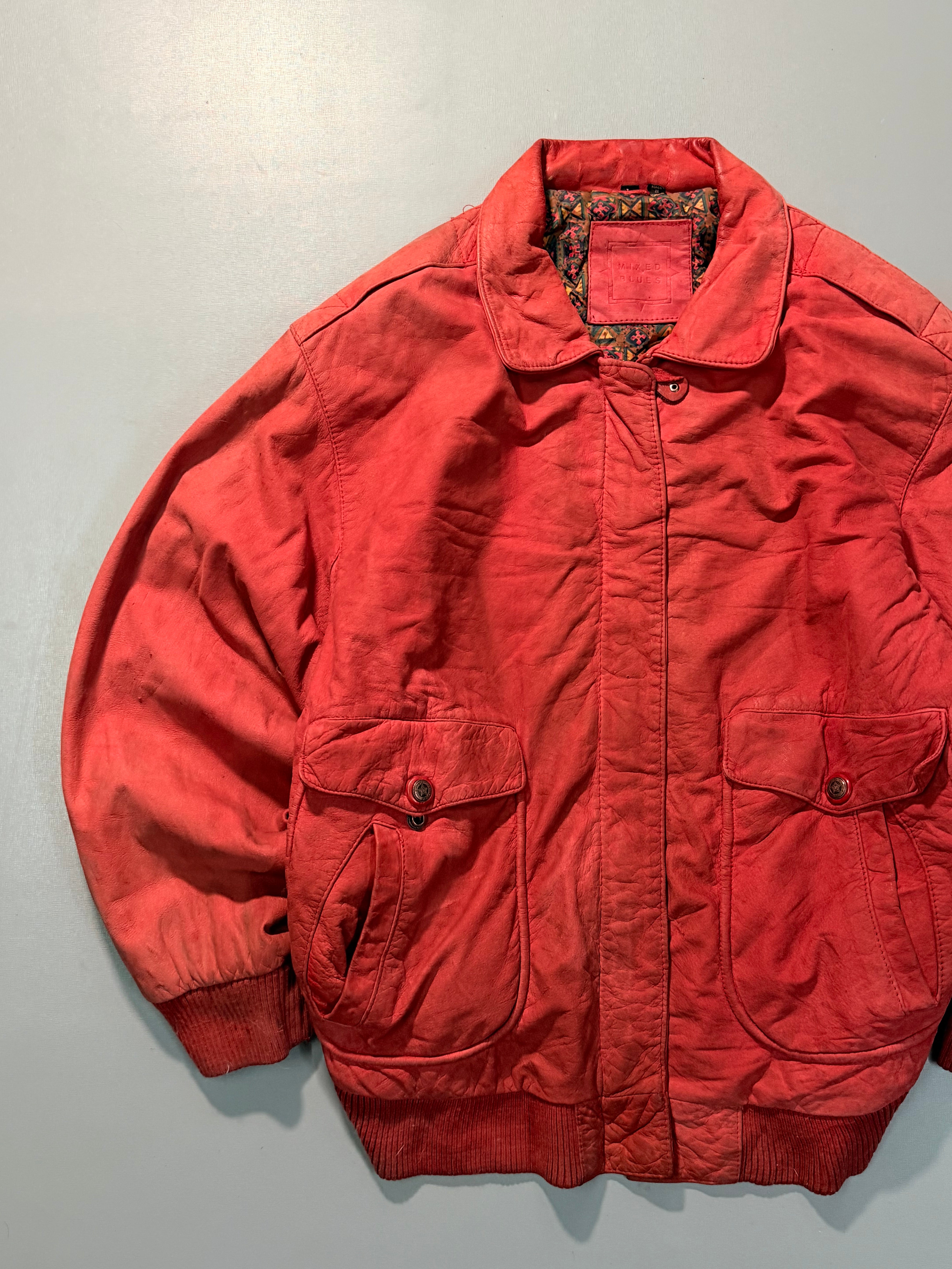 Bomber leather jacket(M/L)