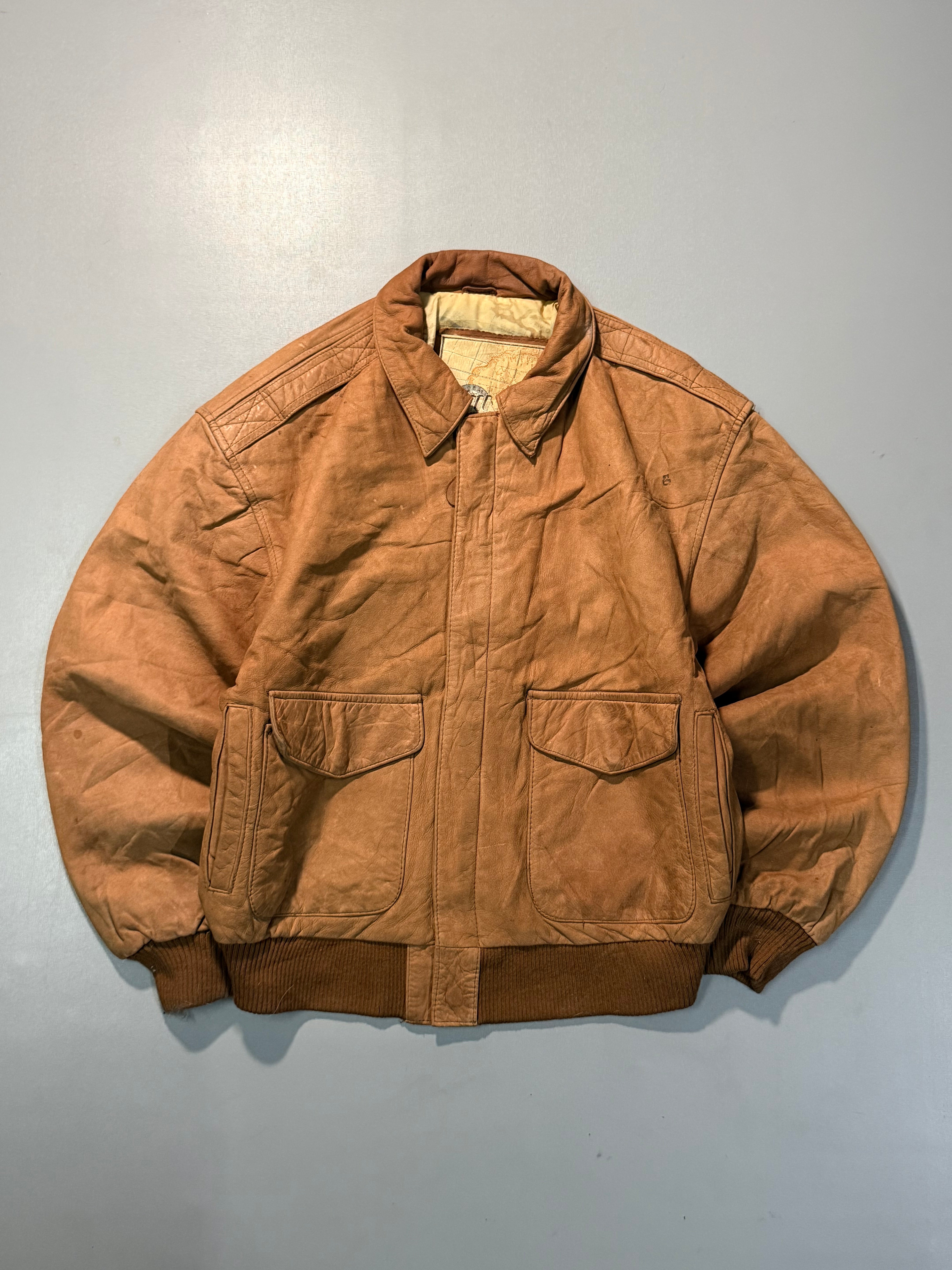 Bomber leather jacket(M/L)