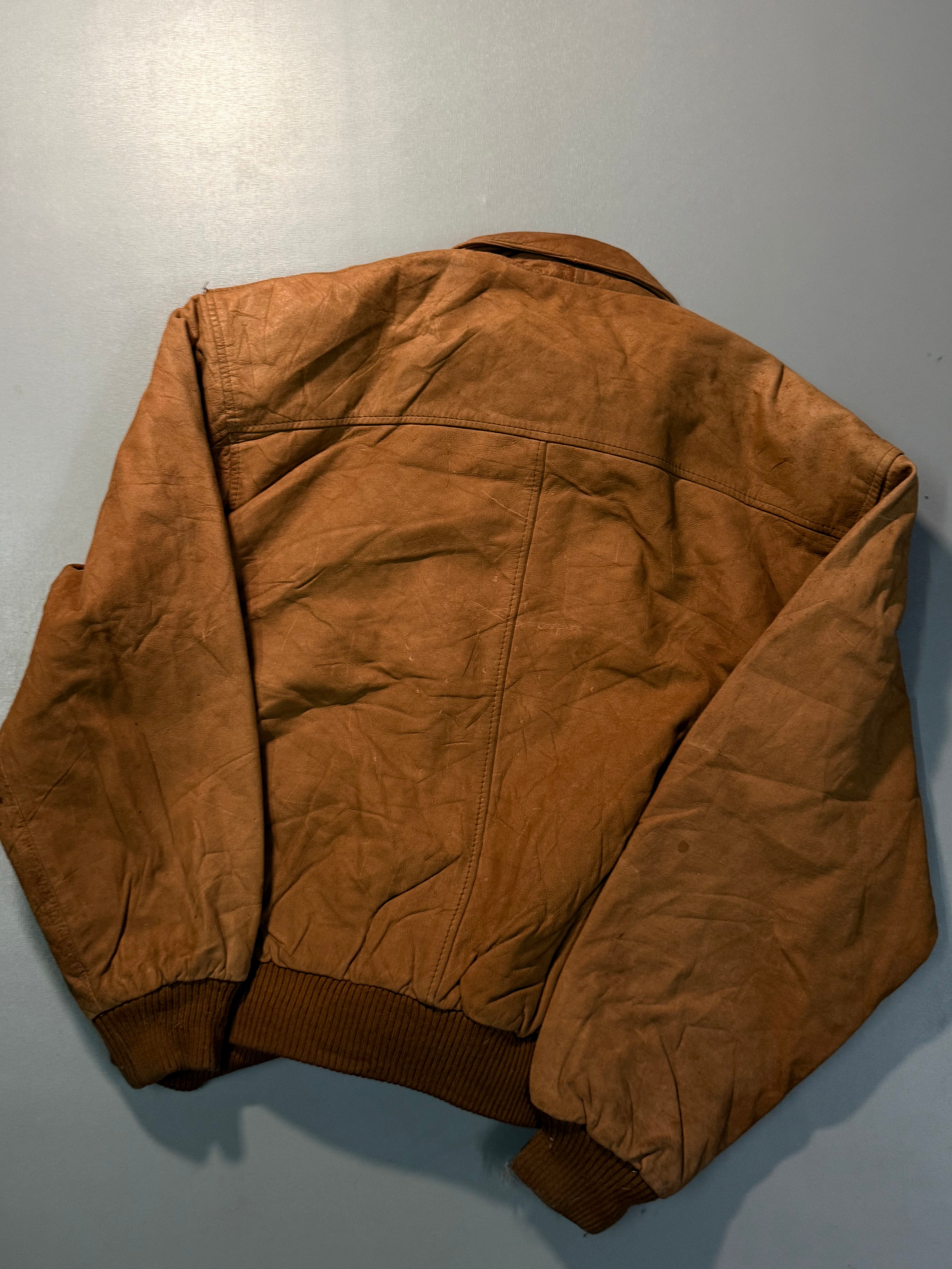 Bomber leather jacket(M/L)