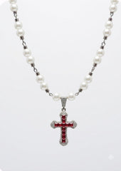 White pearl with Red Cross