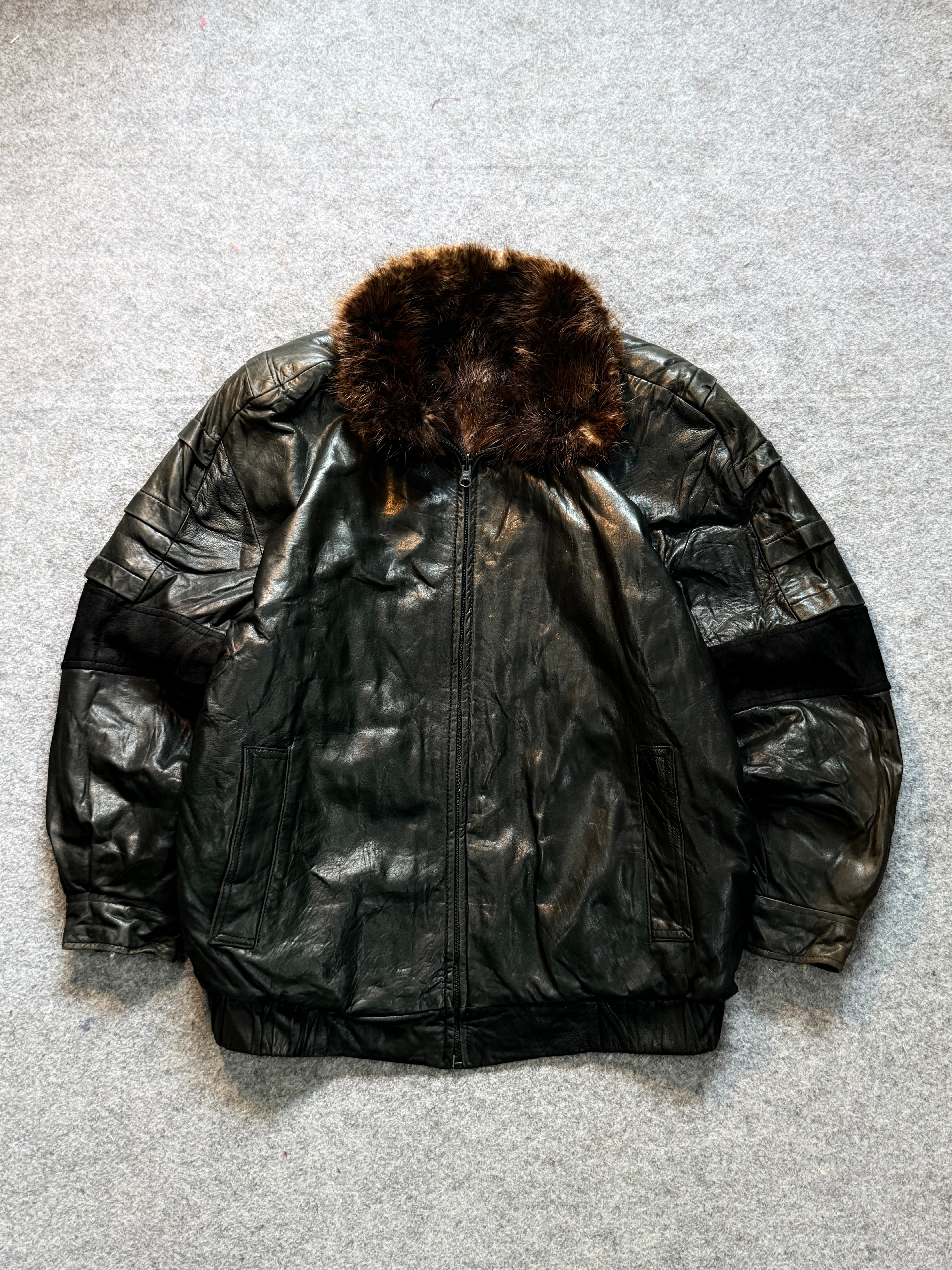 Bomber leather jacket(L/XL)