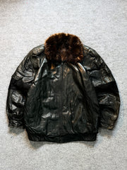 Bomber leather jacket(L/XL)