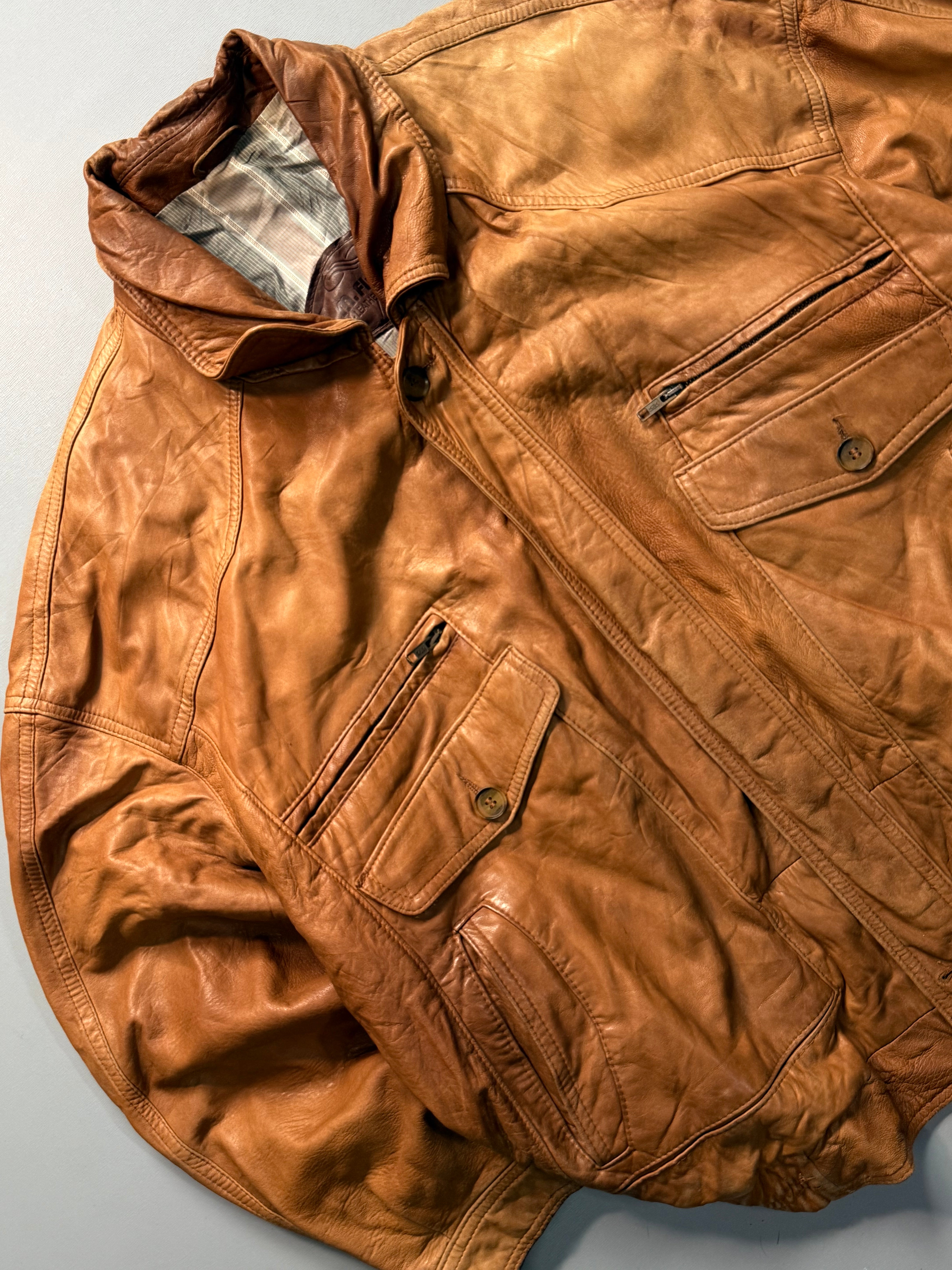Bomber leather jacket(XL/2XL)
