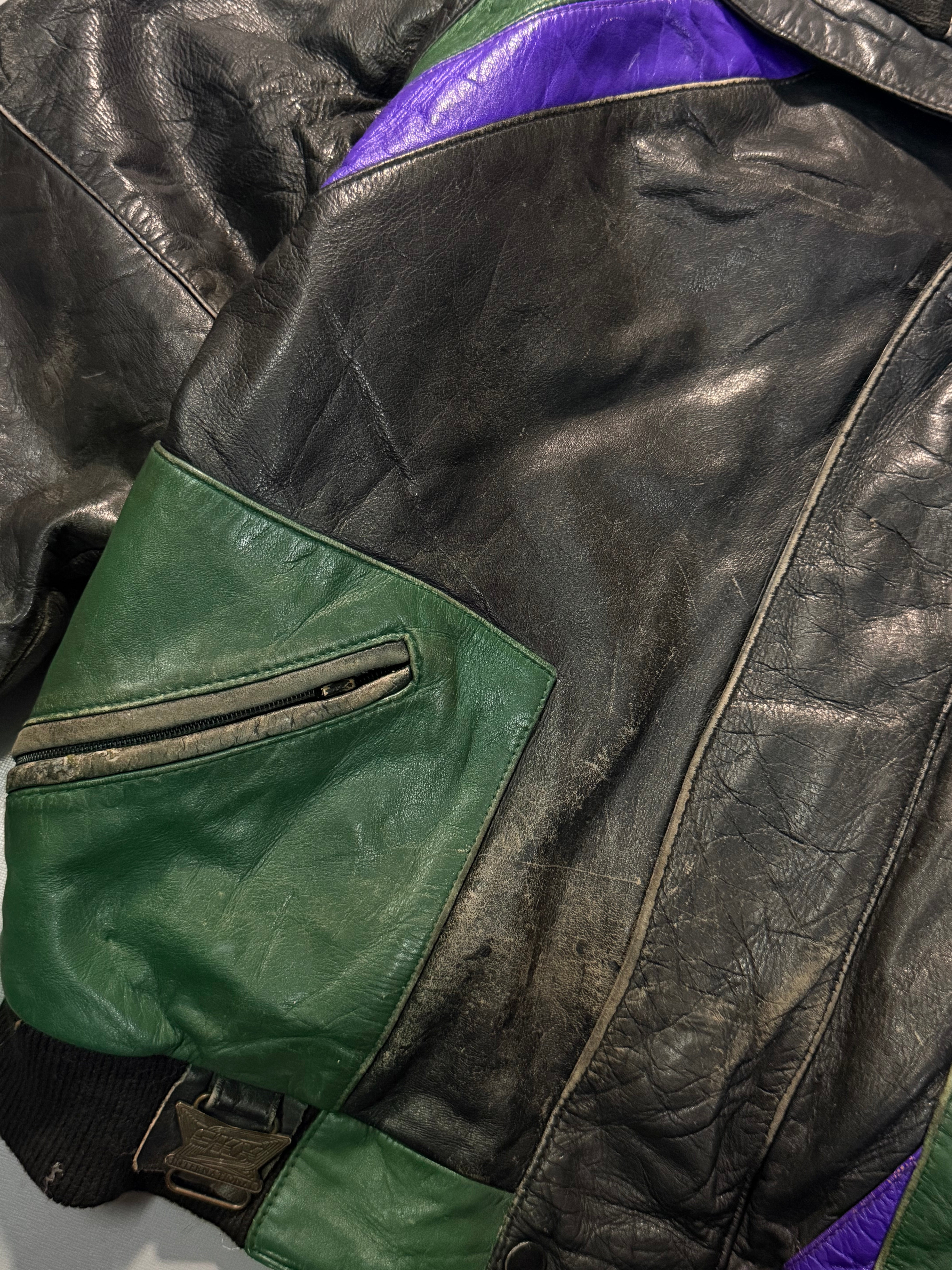 Bomber leather jacket(M/L)