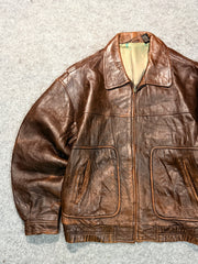 Bomber leather jacket(M/L)