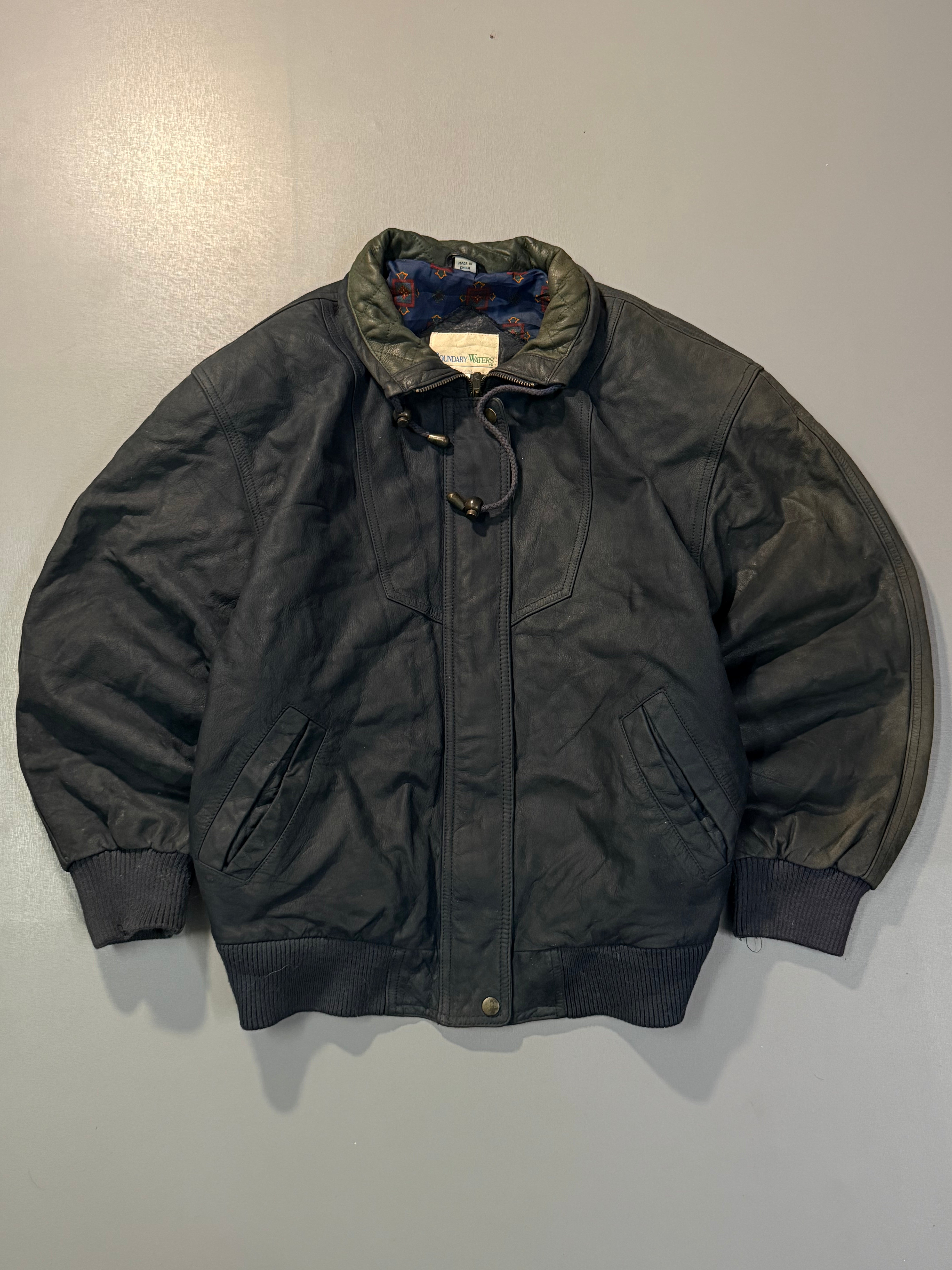 Bomber leather jacket(L/XL)