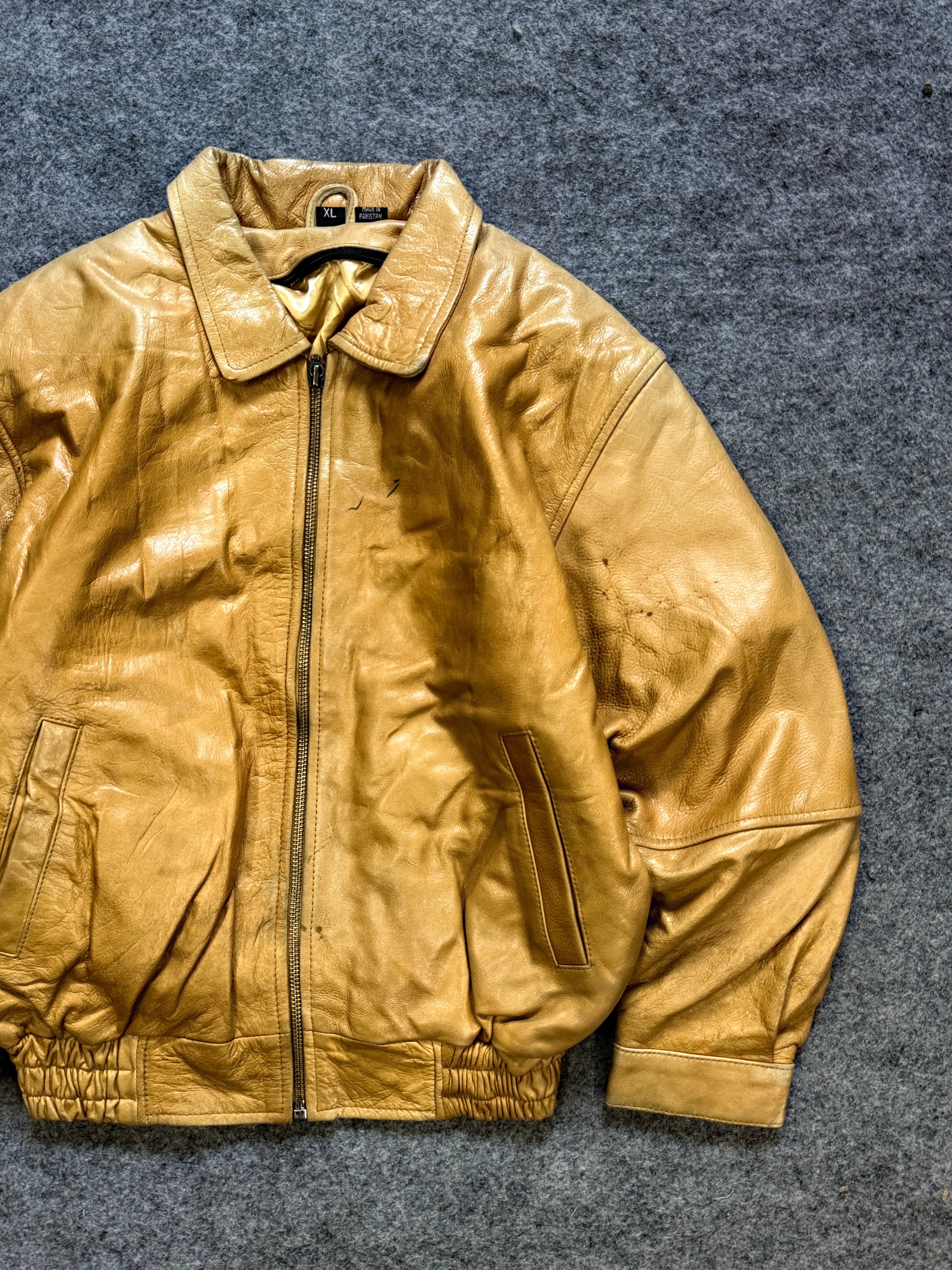 Bomber leather jacket(xs)