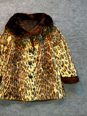 Animal print fur coat(XS/S/M)