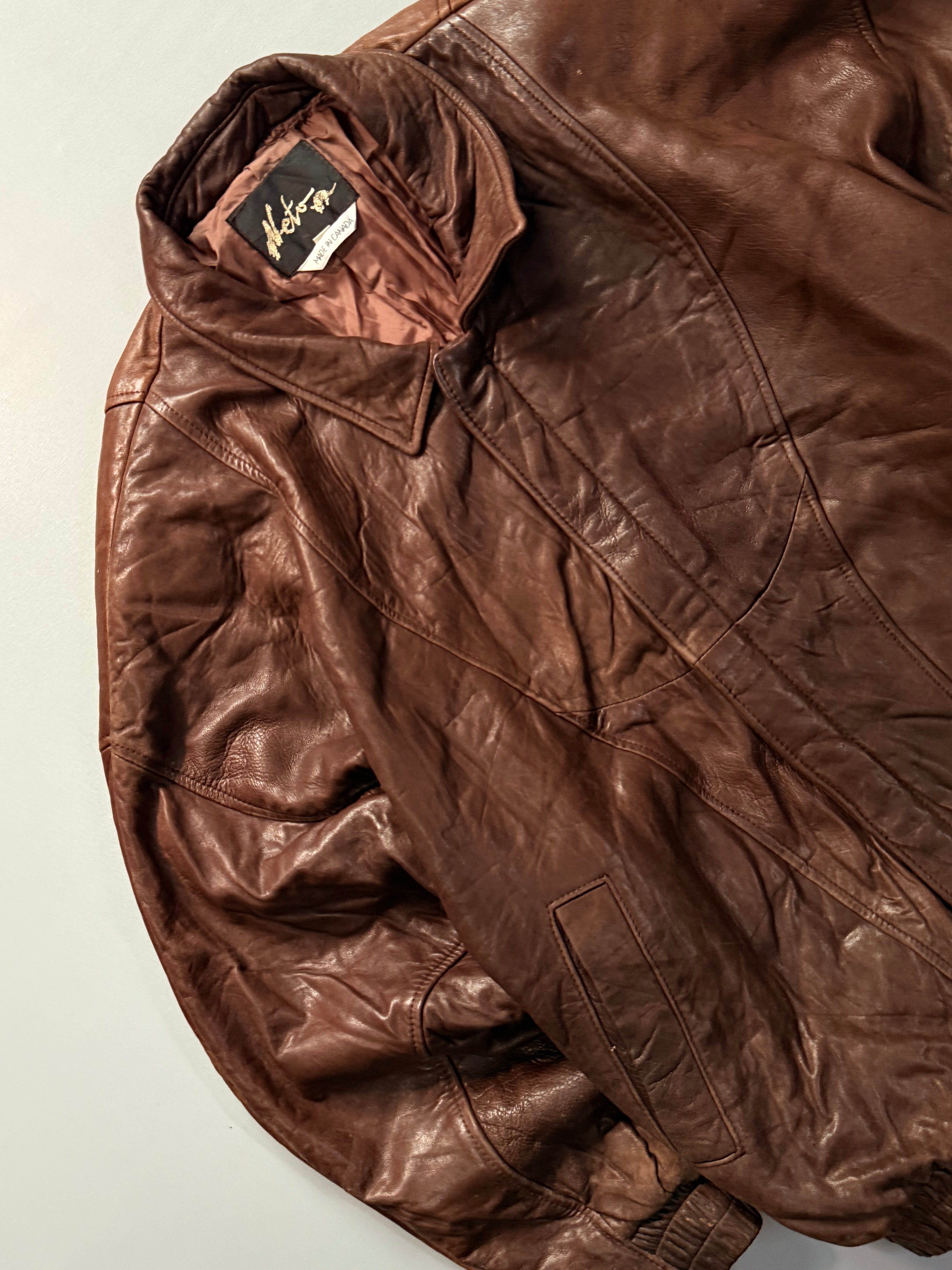 Bomber leather jacket(XL/2XL)
