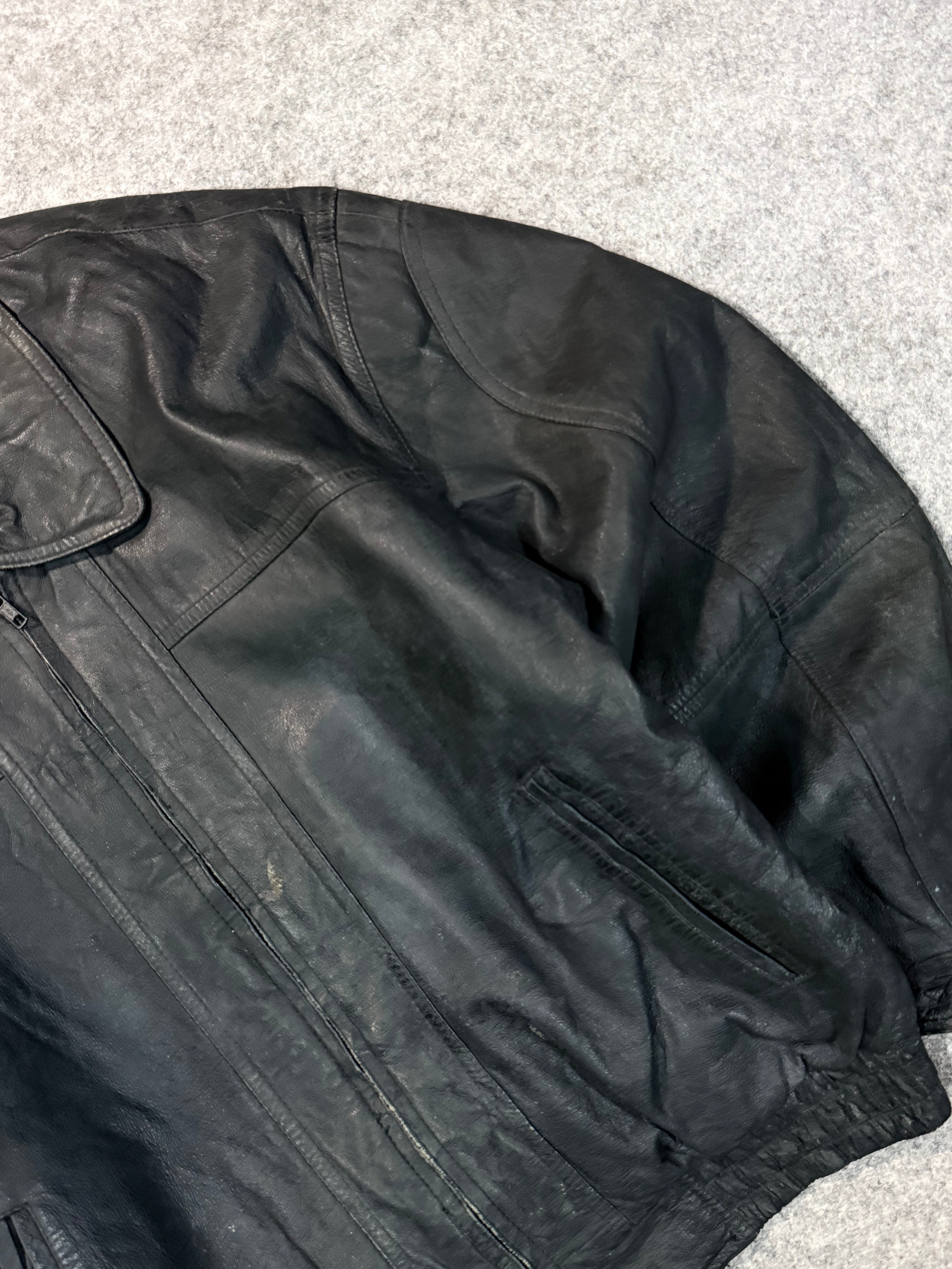 Bomber leather jacket(M/L)