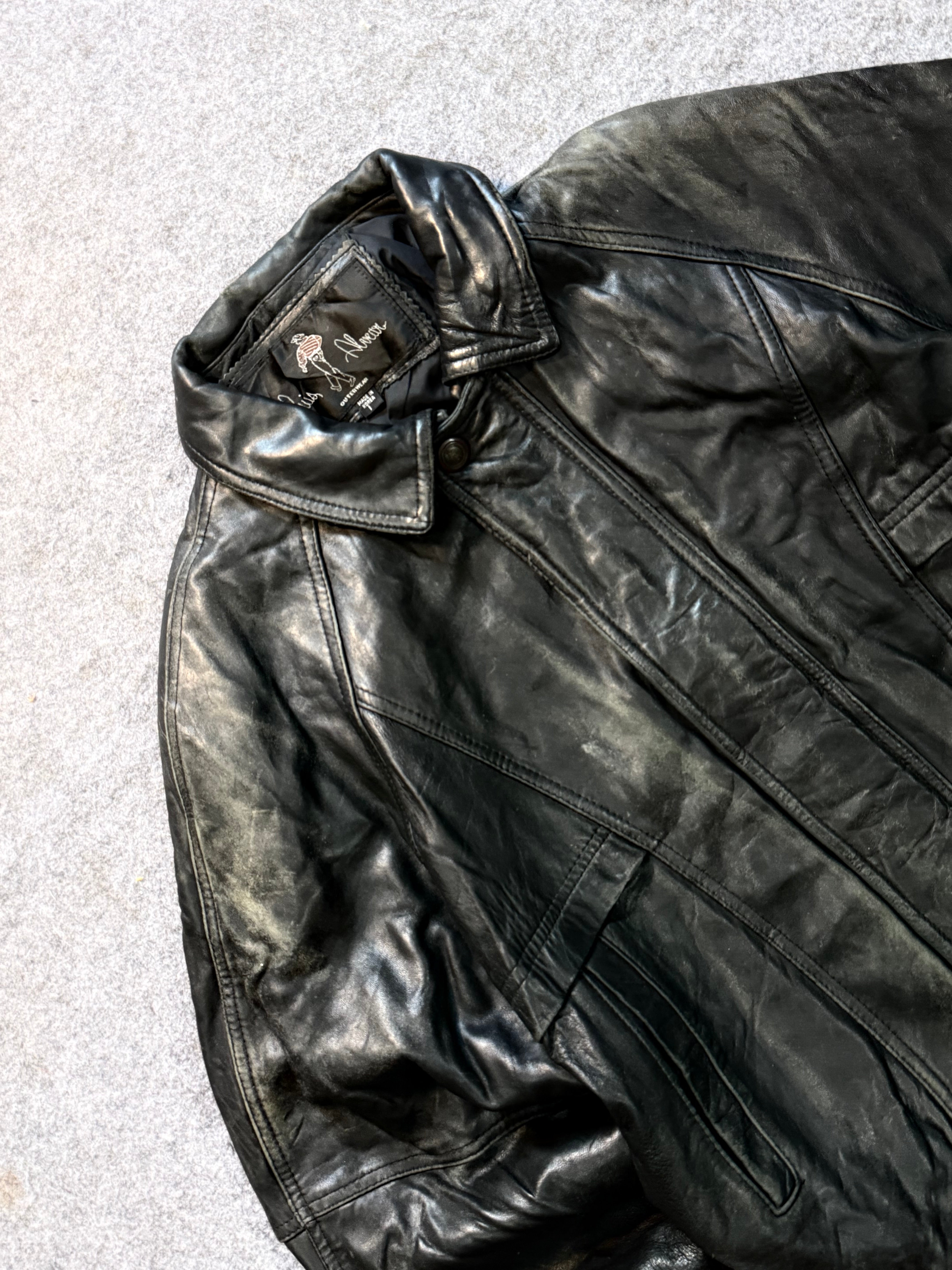 Bomber leather jacket(M/L)