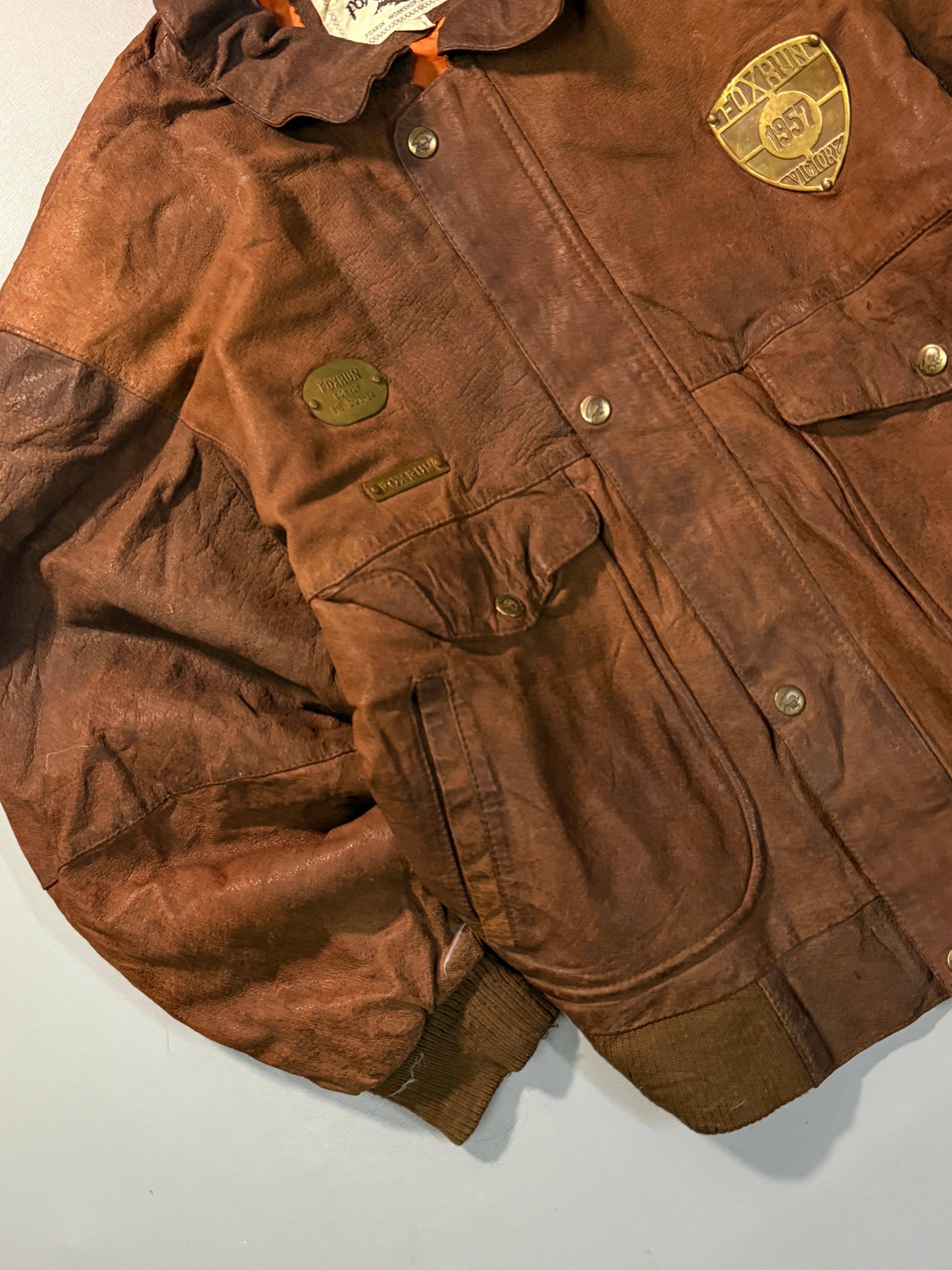 Bomber leather jacket(XS/S)