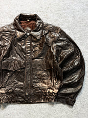 BOMBER LEATHER JACKET(M/L)