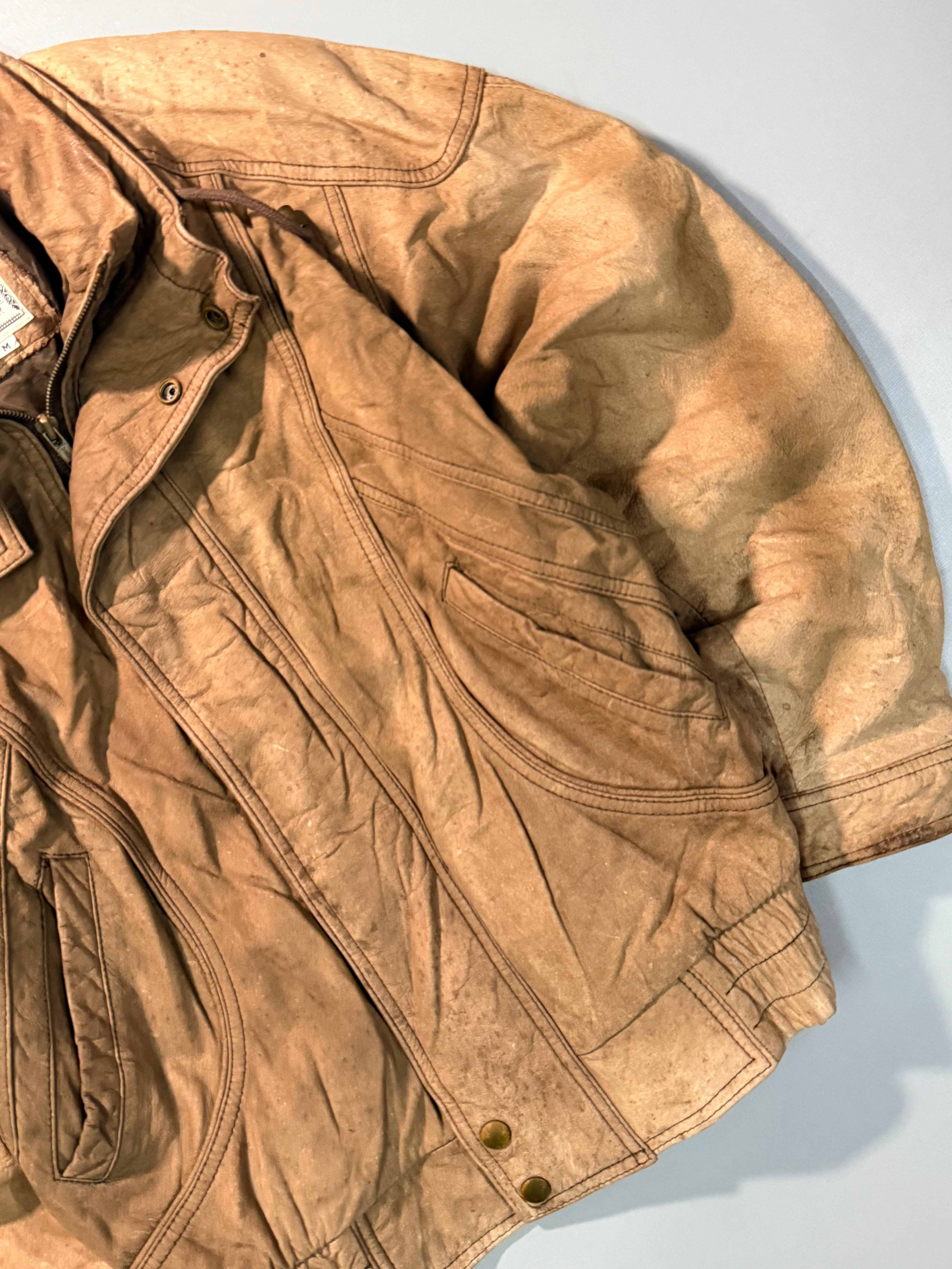 Bomber leather jacket(XS/S)