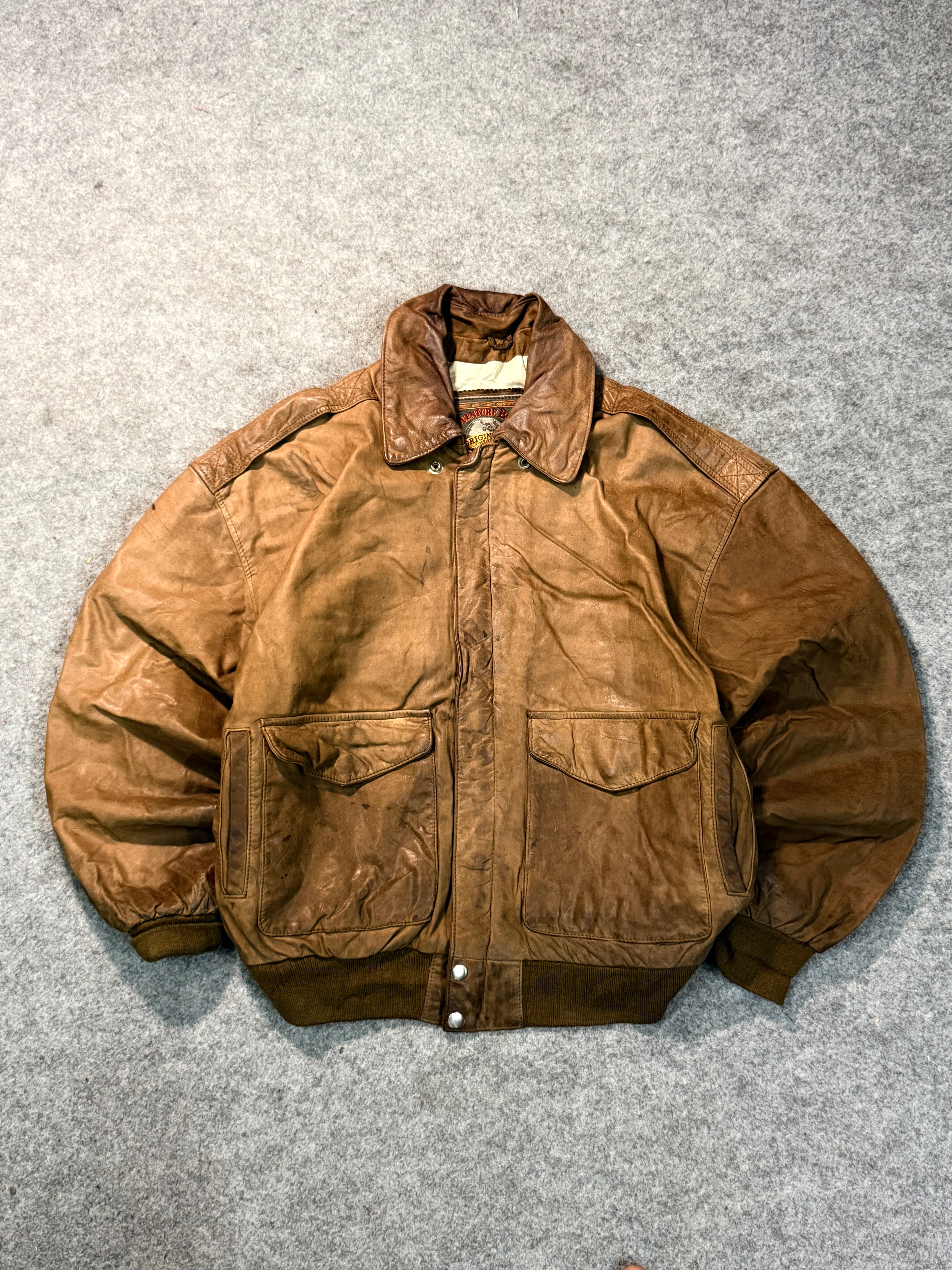 Bomber leather jacket(M/L)