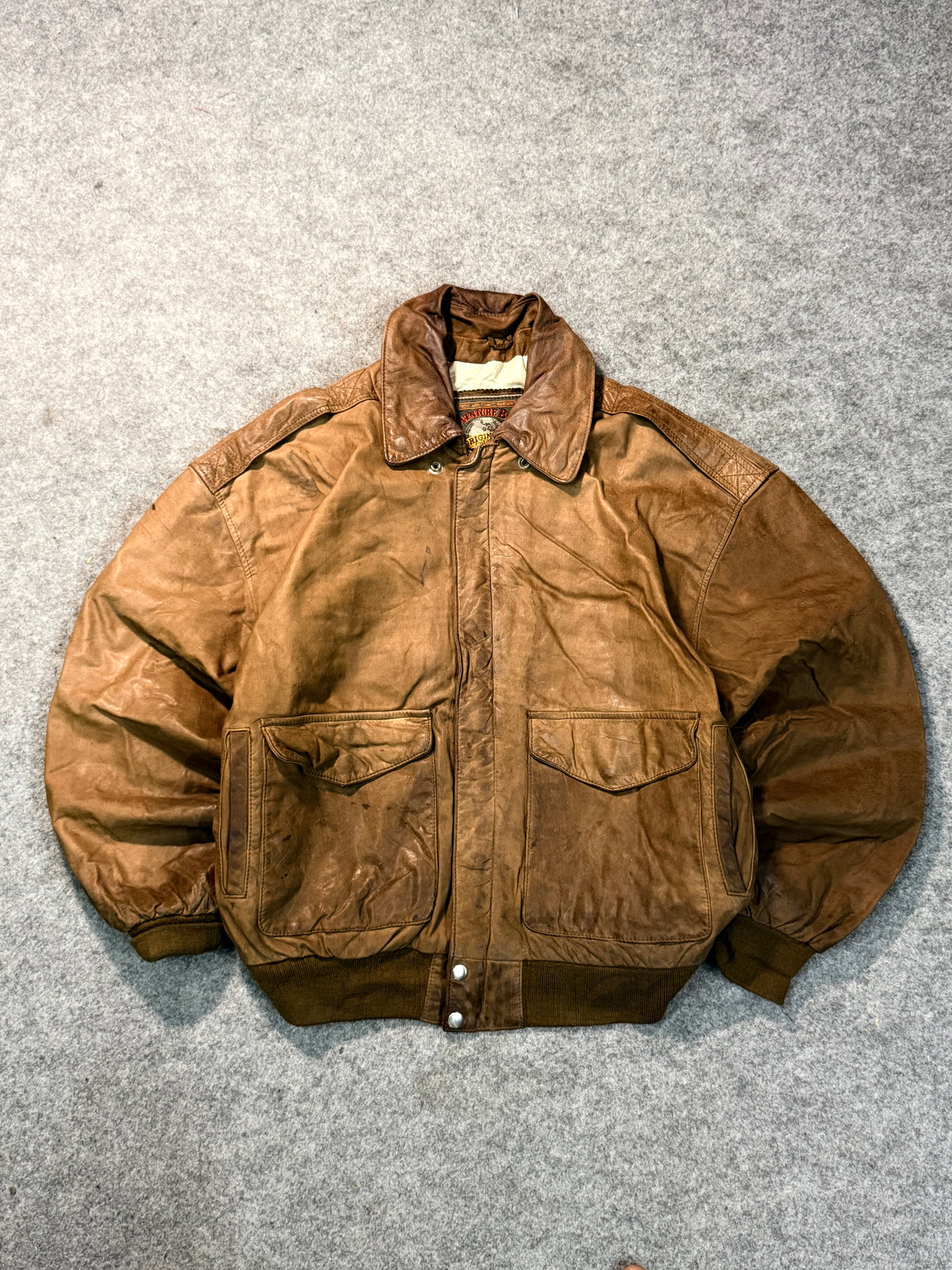 Bomber leather jacket(M/L)