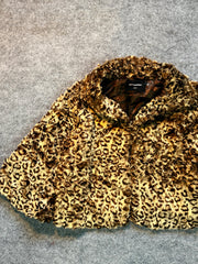 Animal print fur coat(XS/S)
