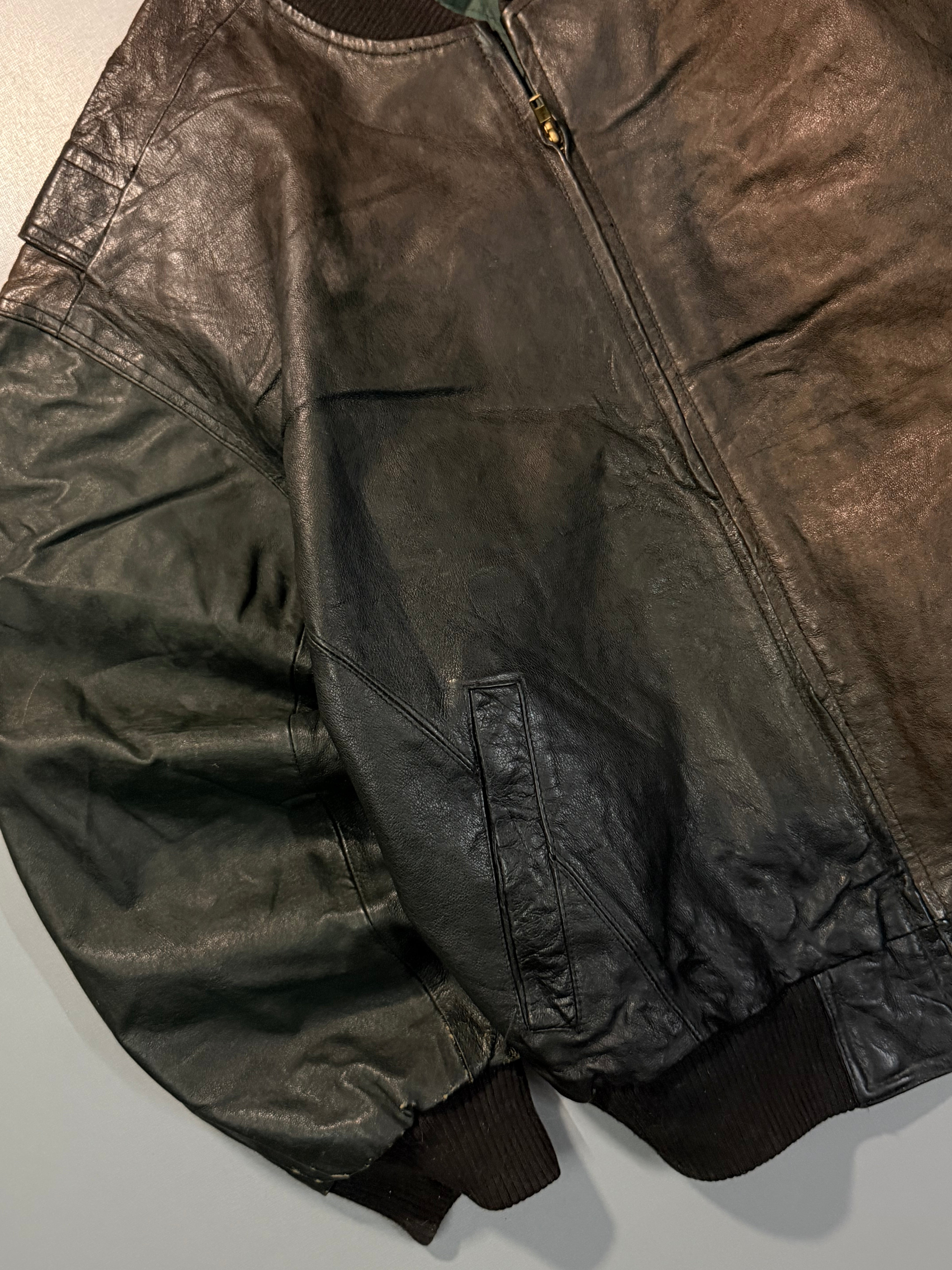 Bomber leather jacket(M/L)