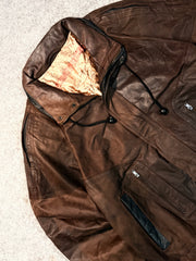 Bomber leather jacket(XL+)