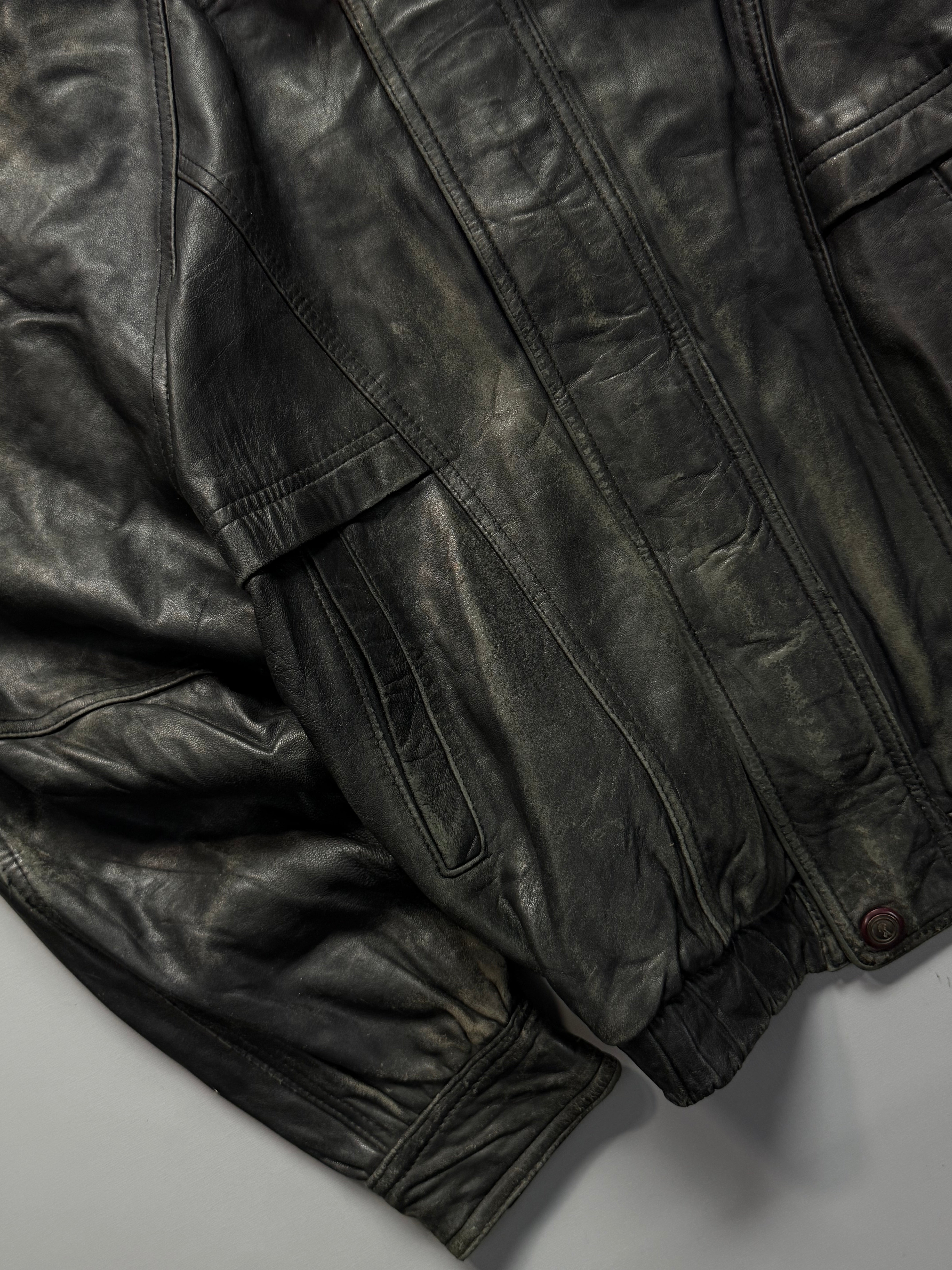 Bomber leather jacket(M/L)
