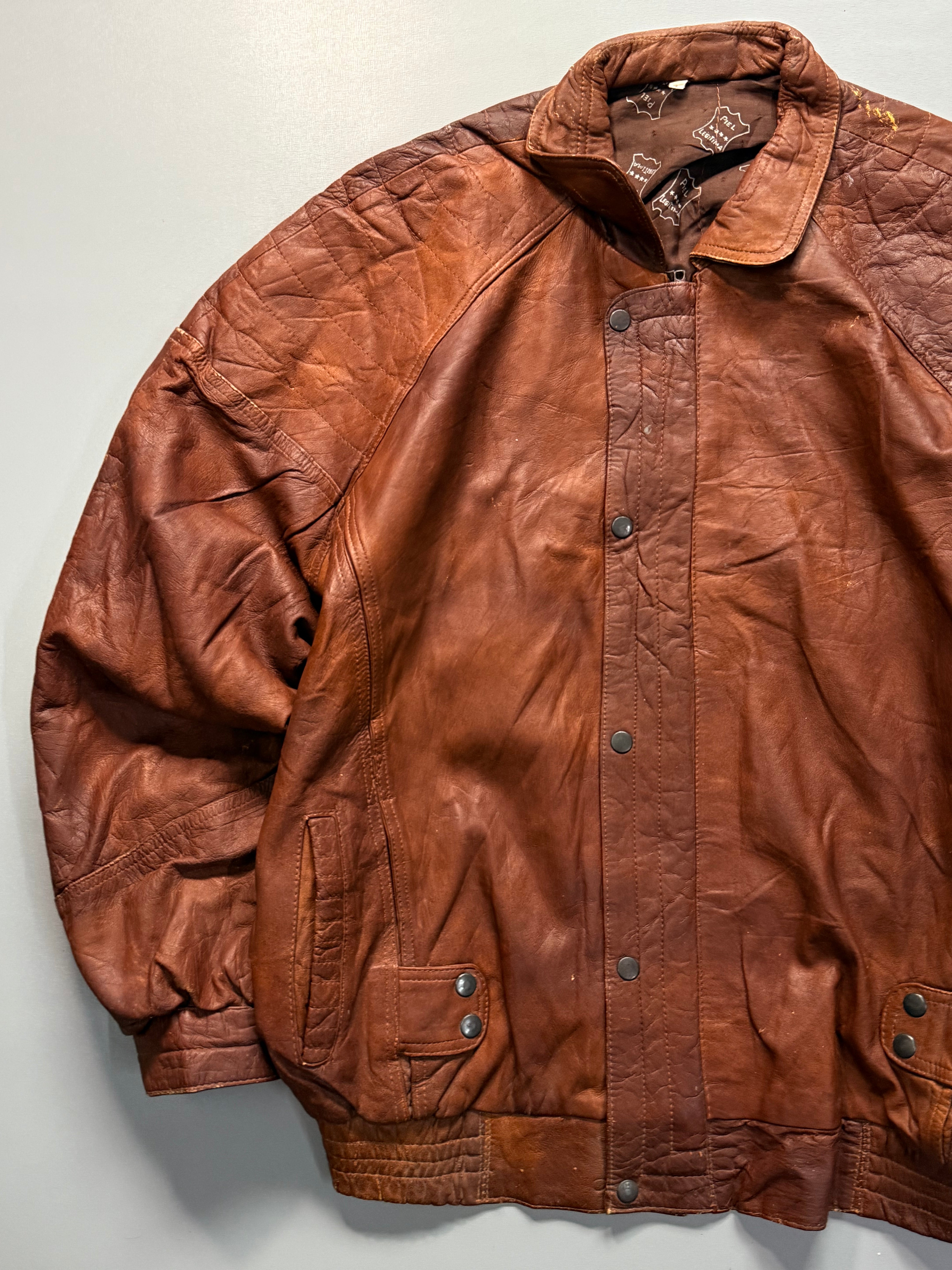Bomber leather jacket(XL/2XL)