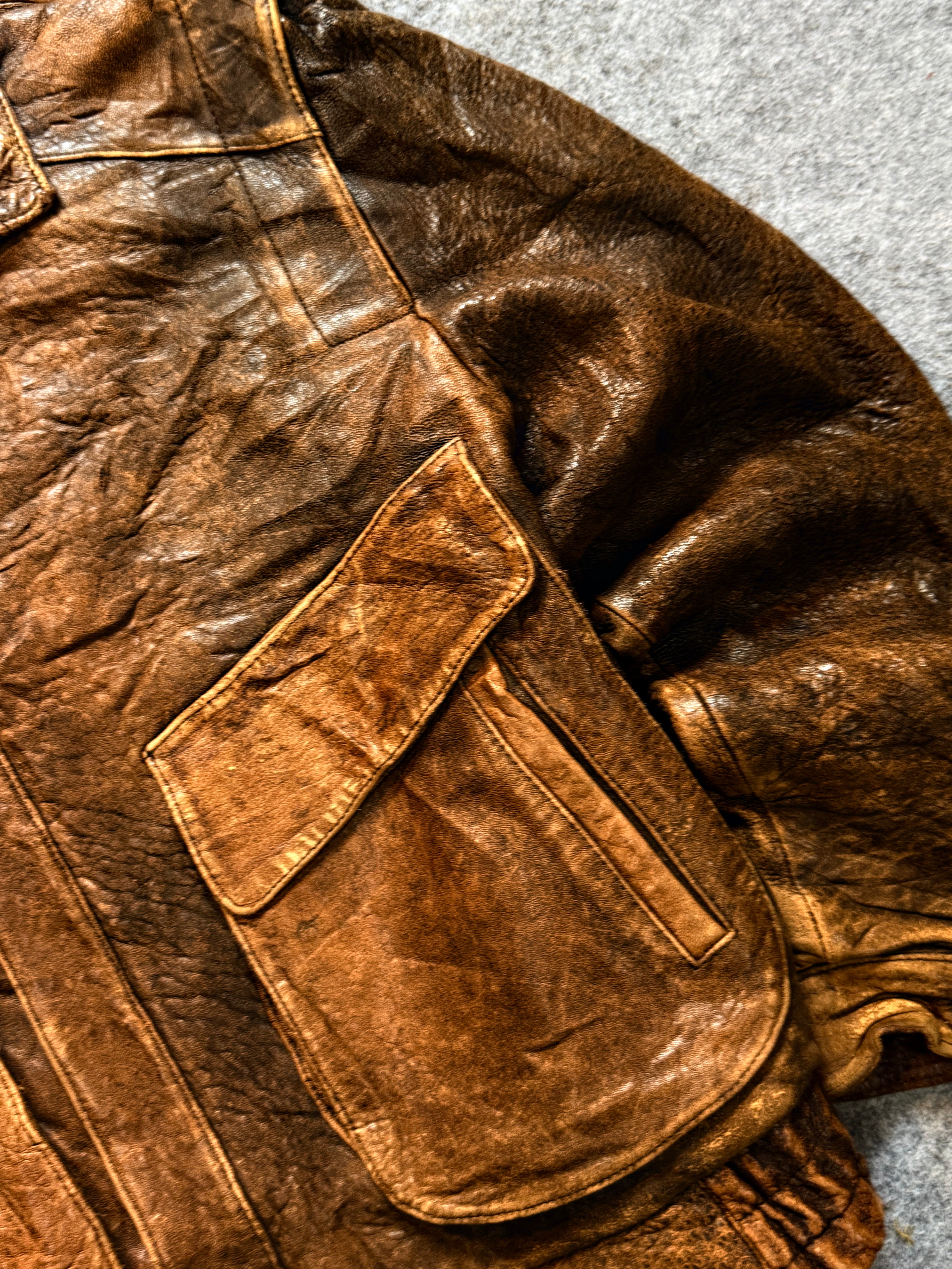 Pilot bomber leather jacket(M/L/XL)