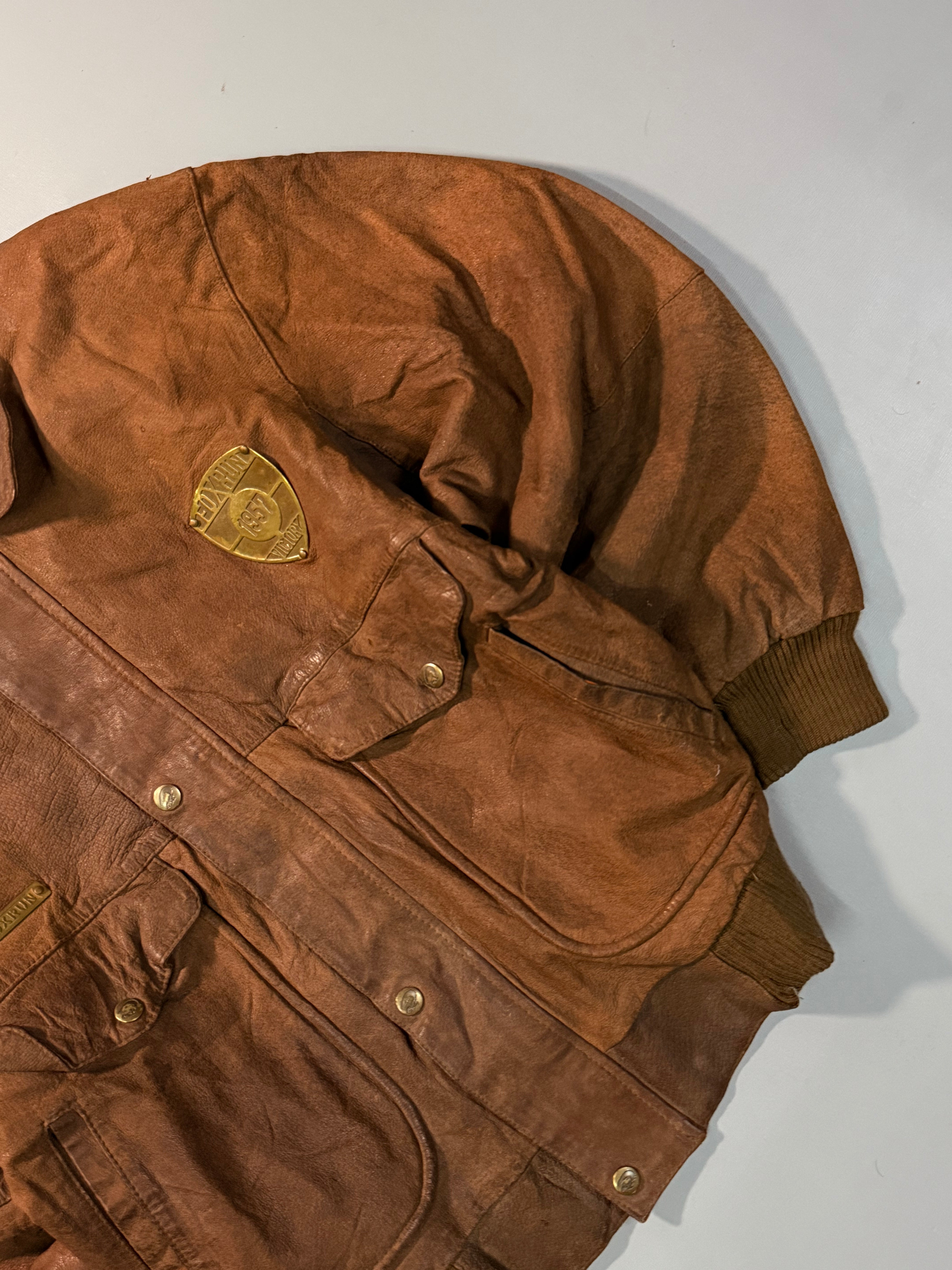 Bomber leather jacket(XS/S)
