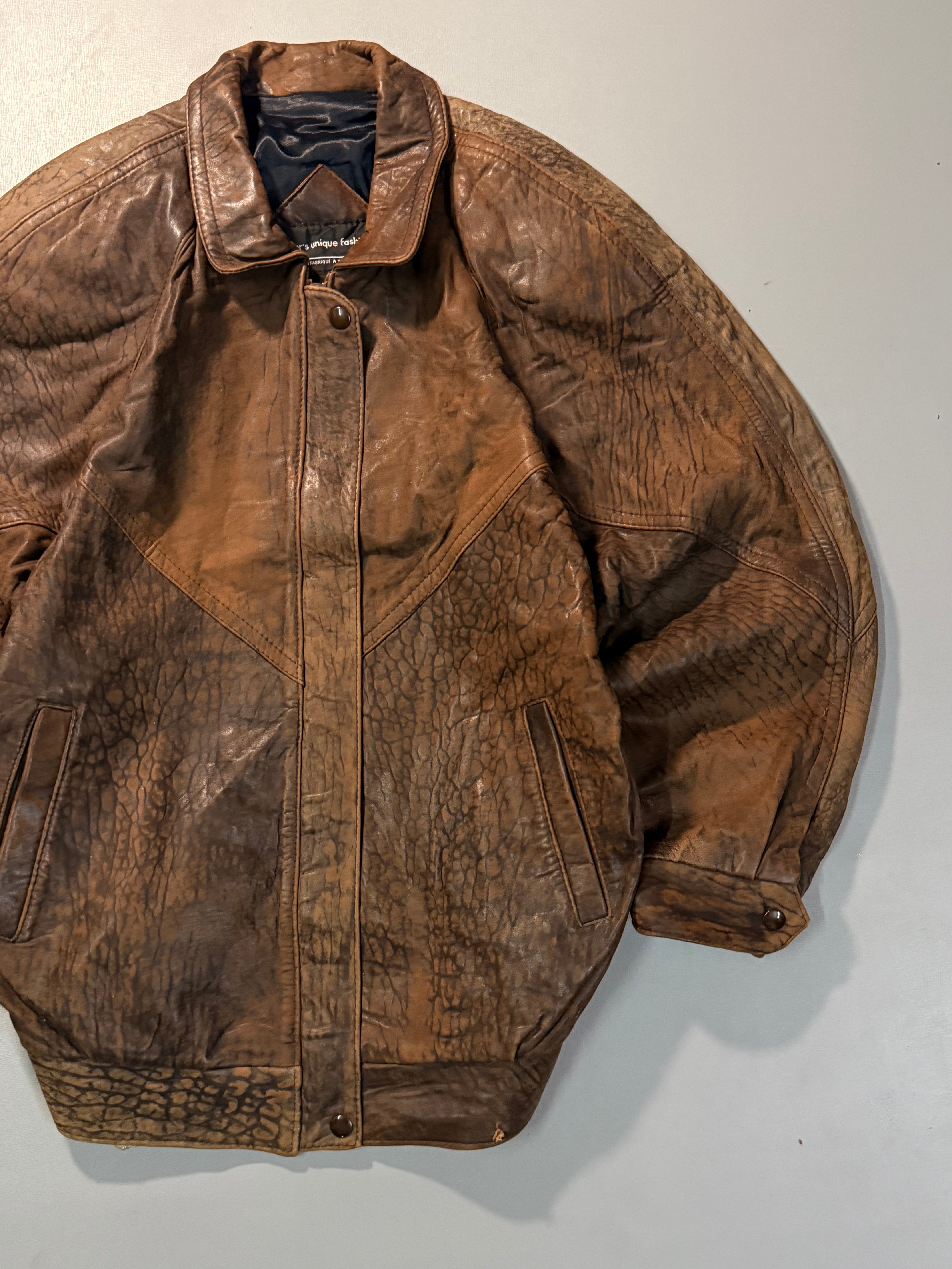 Bomber leather jacket(M/L)
