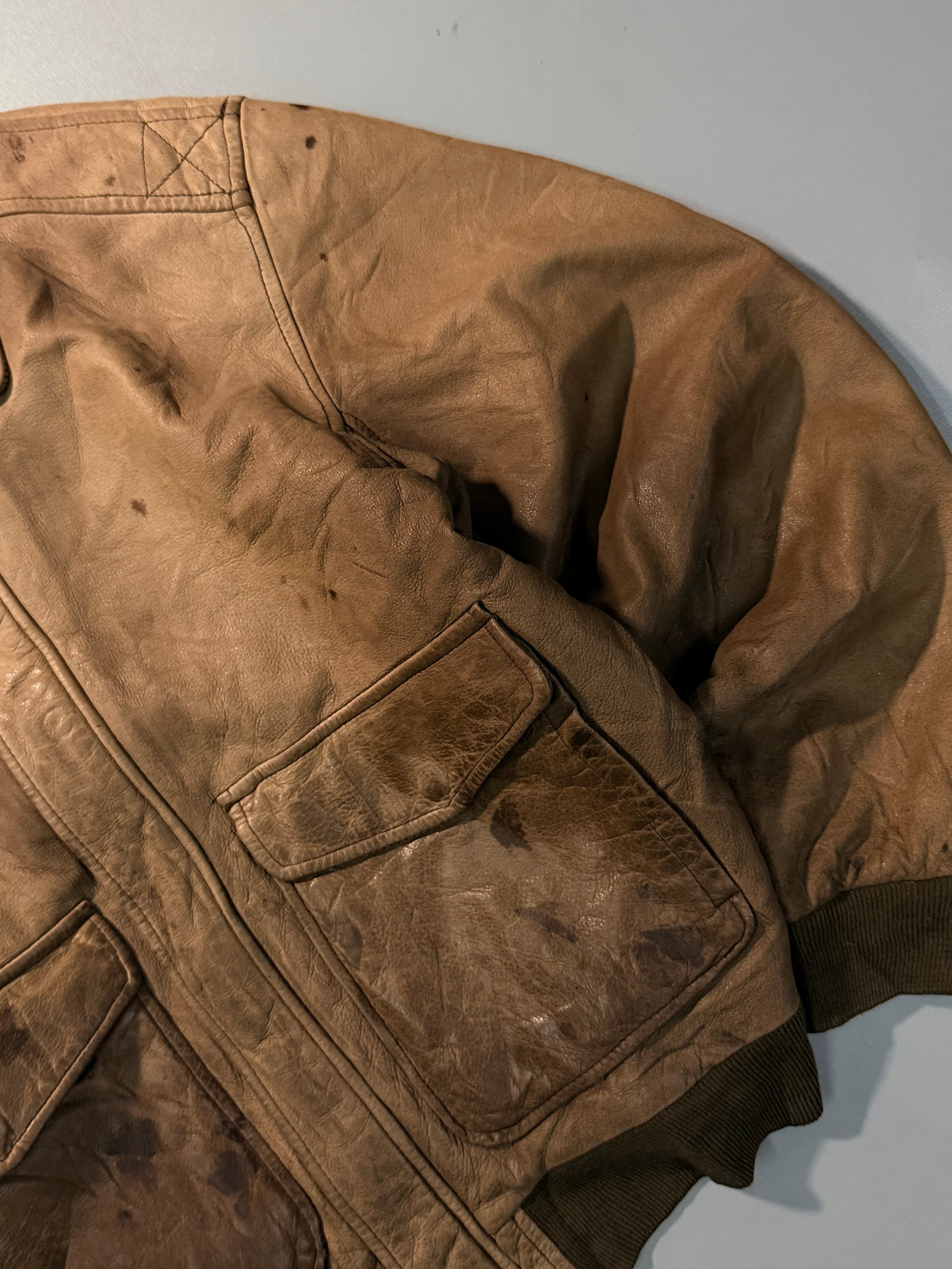 Bomber leather jacket(M/L)