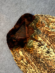 Animal print fur coat(XS/S/M)