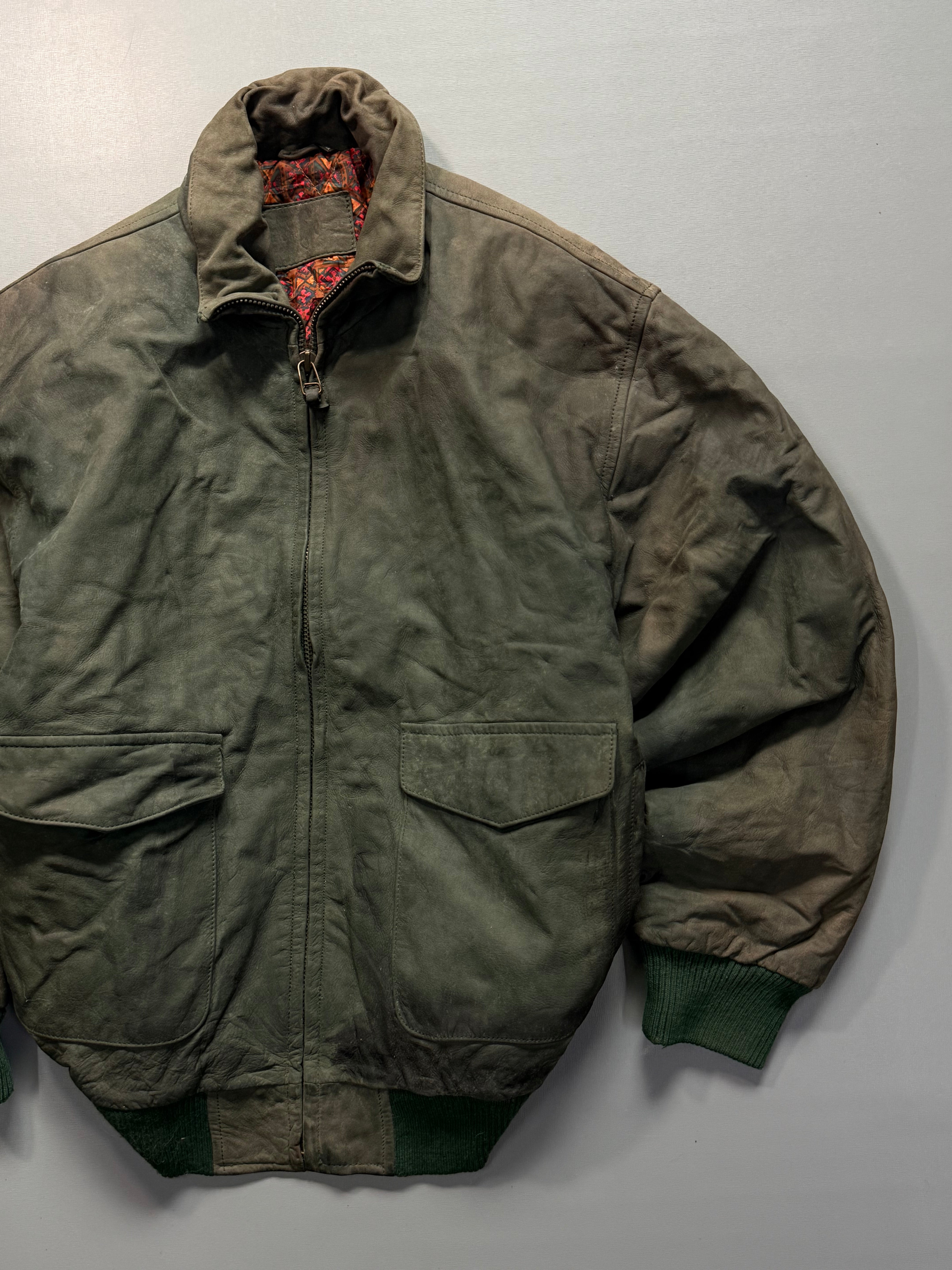 Bomber leather jacket(M/L)